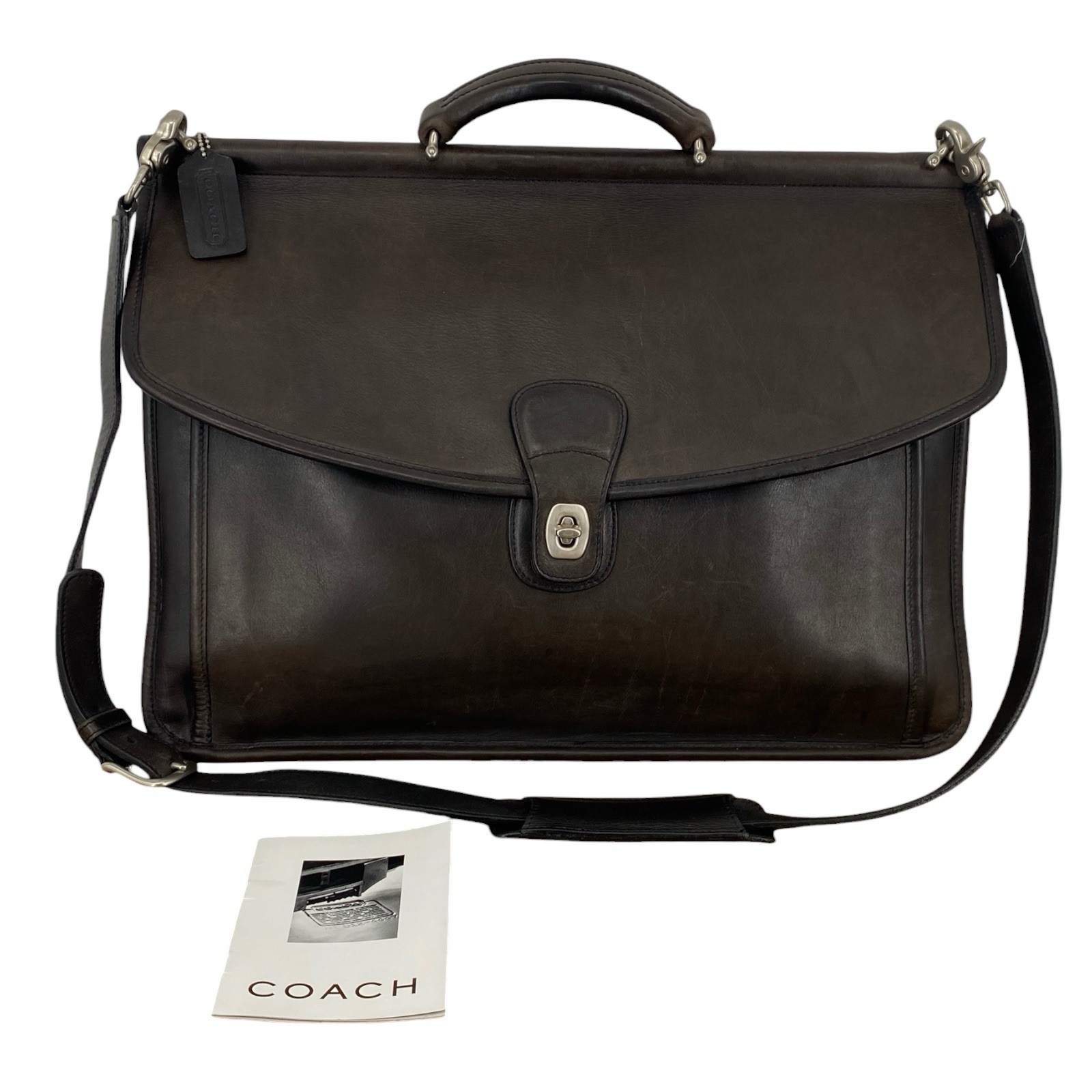 Vintage 1990s Coach Beekman Leather Briefcase USA Brown Dowel Messenger 5266 Vintage 1990s Coach Beekman Leather Briefcase USA Brown Dowel Messenger 5266