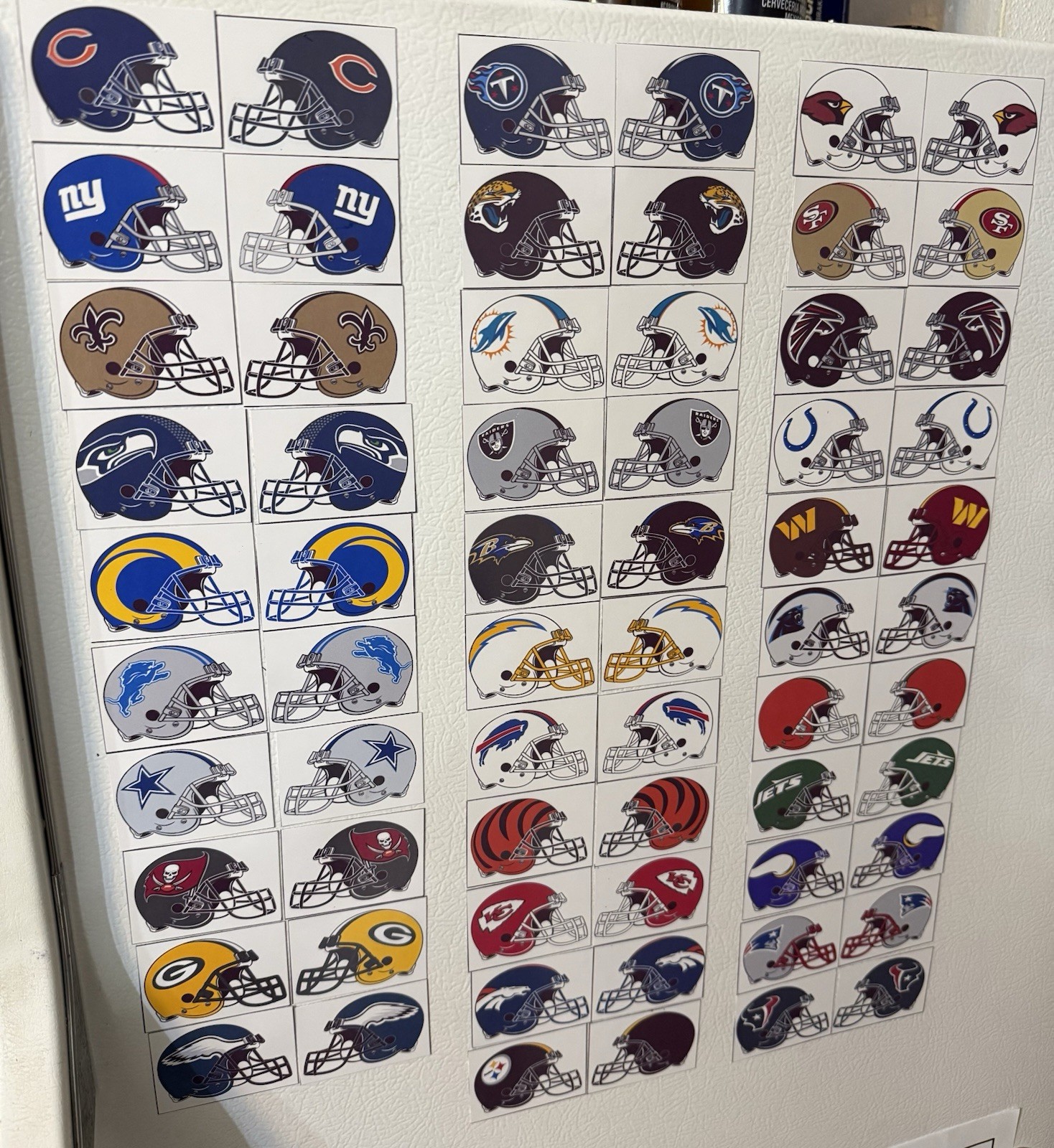 NFL Team Helmet Magnet Set - Home/Away - 64 Total Pieces