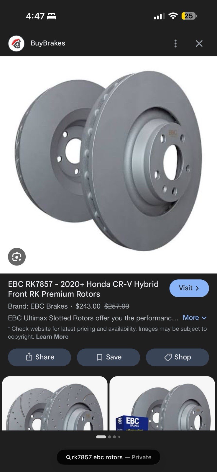 EBC BRAKES RK7857 Disc Brake Rotor Set EBC BRAKES RK7857 Disc Brake Rotor Set