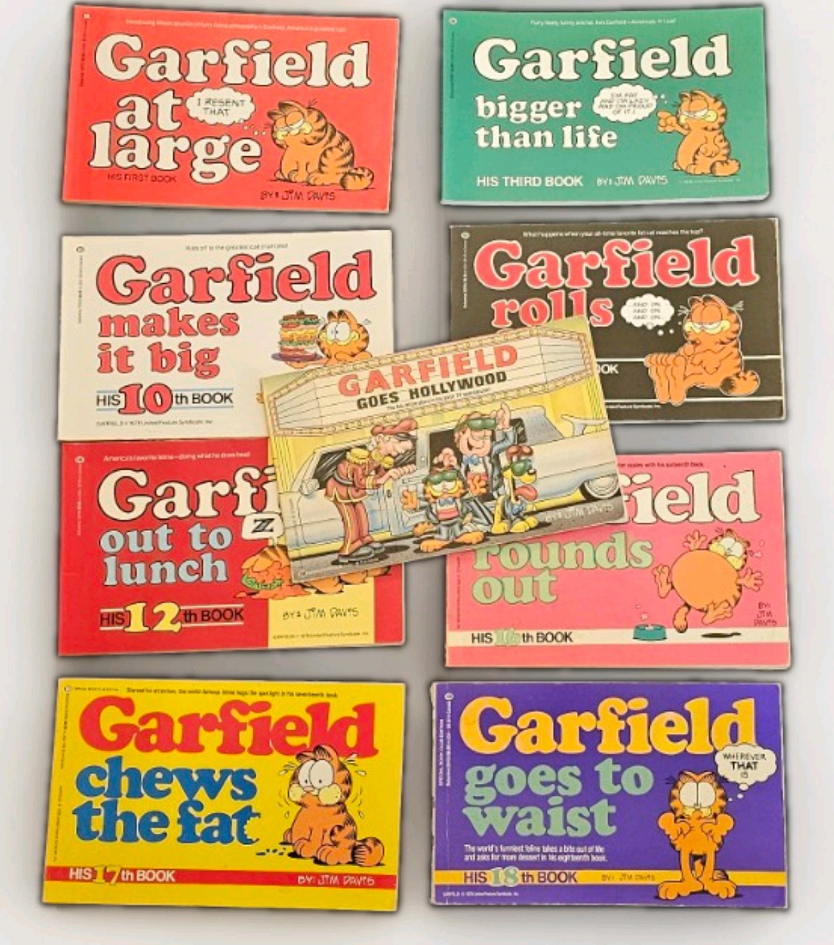 Vintage 1980\'s Garfield Comic Strip Books by Jim Davis Lot of 9 1st Edition