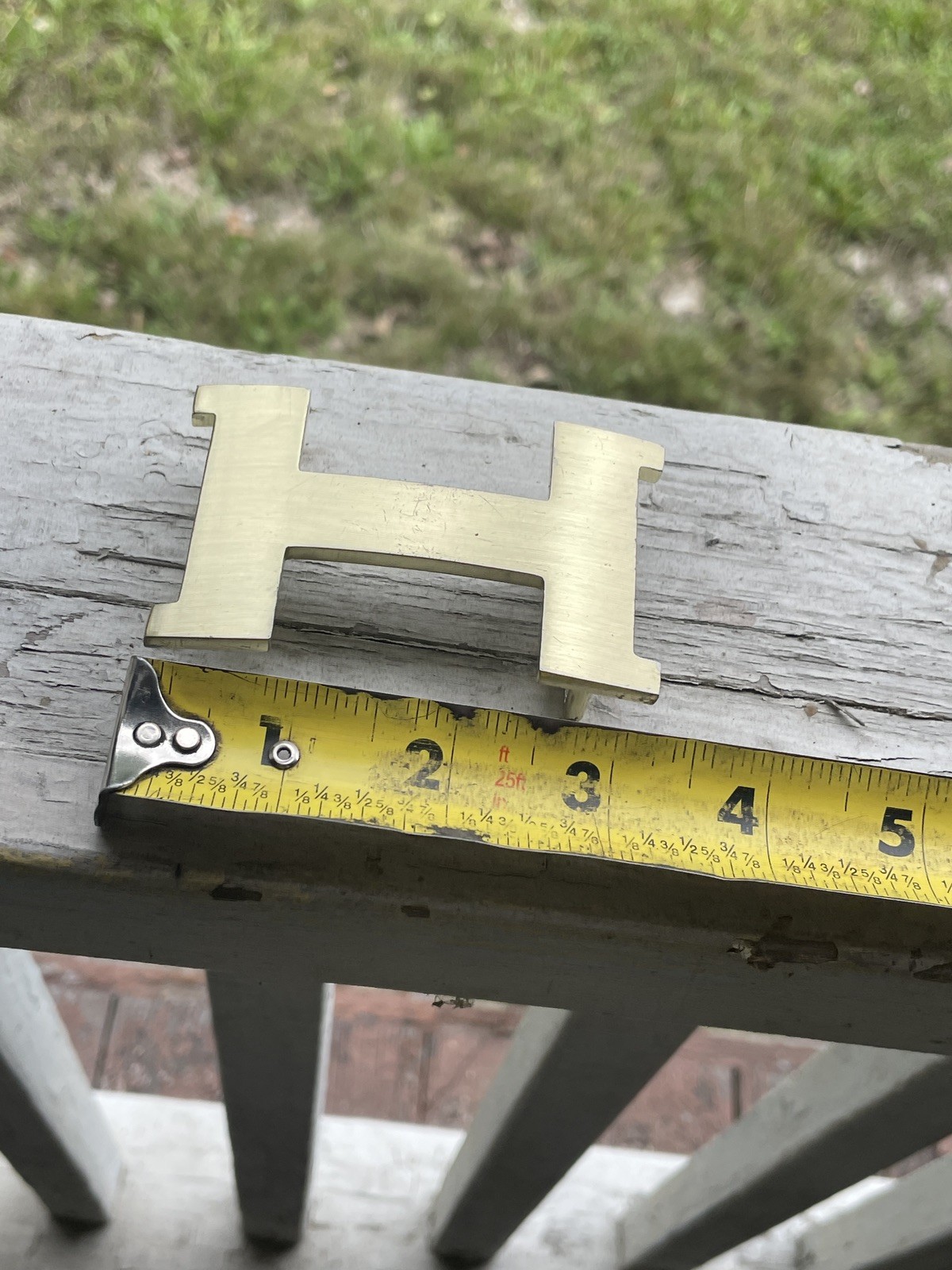GENUINE LARGE HERMÈS H Logo Gold Tone Belt Buckle Fits 38mm Strap. 