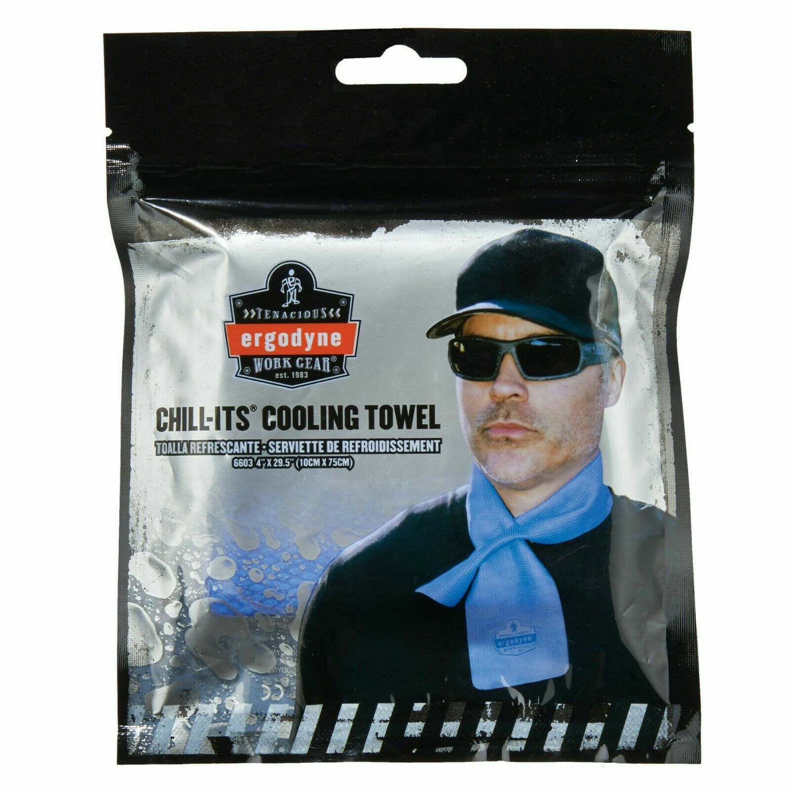 Ergodyne Chill-Its Evaporative Cooling Band Towel, Blue, NEW Quick and 