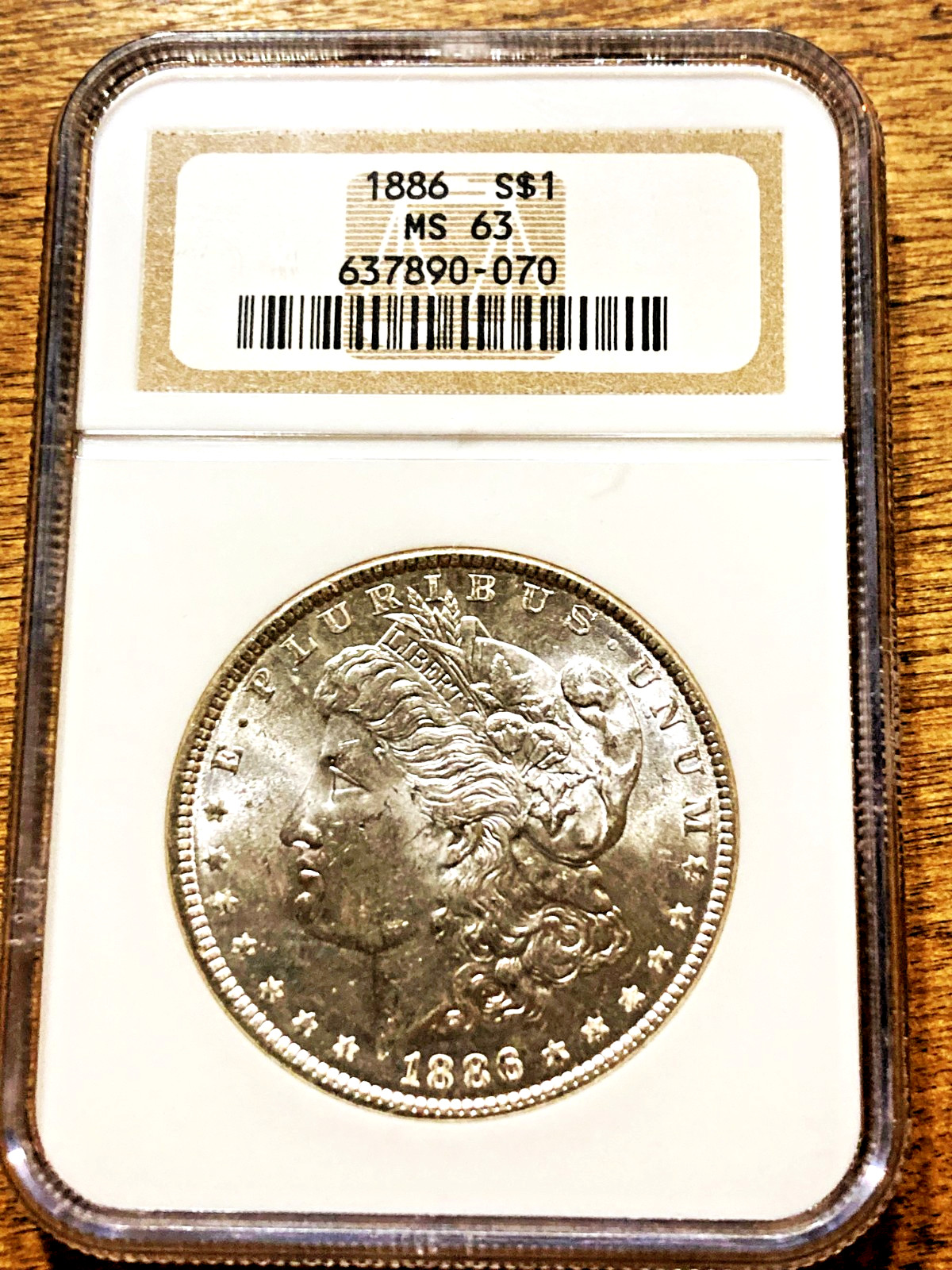 1886-P Morgan Silver Dollar $1 NGC MS63, BEAUTIFUL COIN, SHOULD GRADE HIGHER
