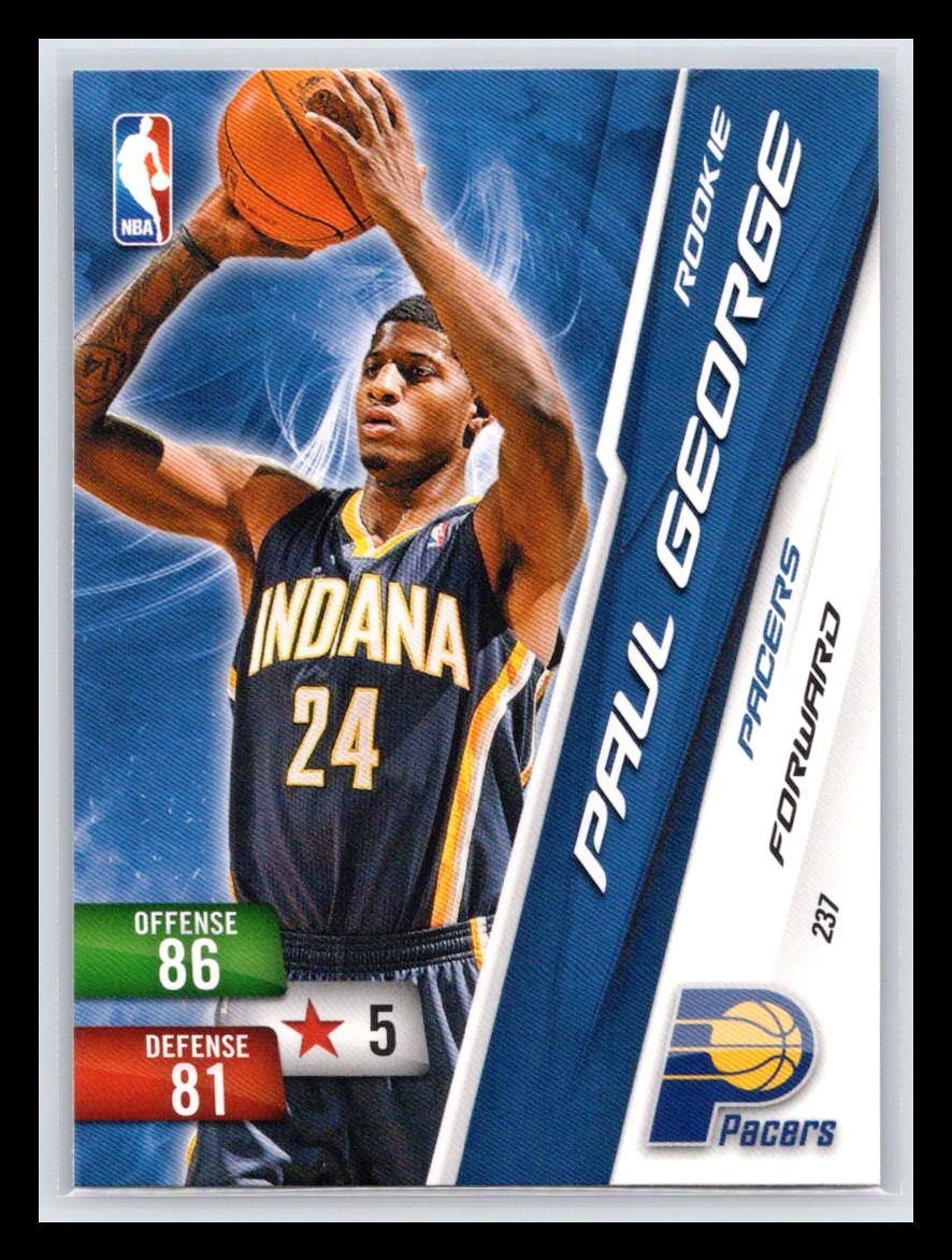 2010-11 Panini Adrenalyn XL #237 Paul George Rookie RC Indiana Pacers 2010-11 Panini Adrenalyn XL #237 Paul George Rookie RC Indiana Pacers