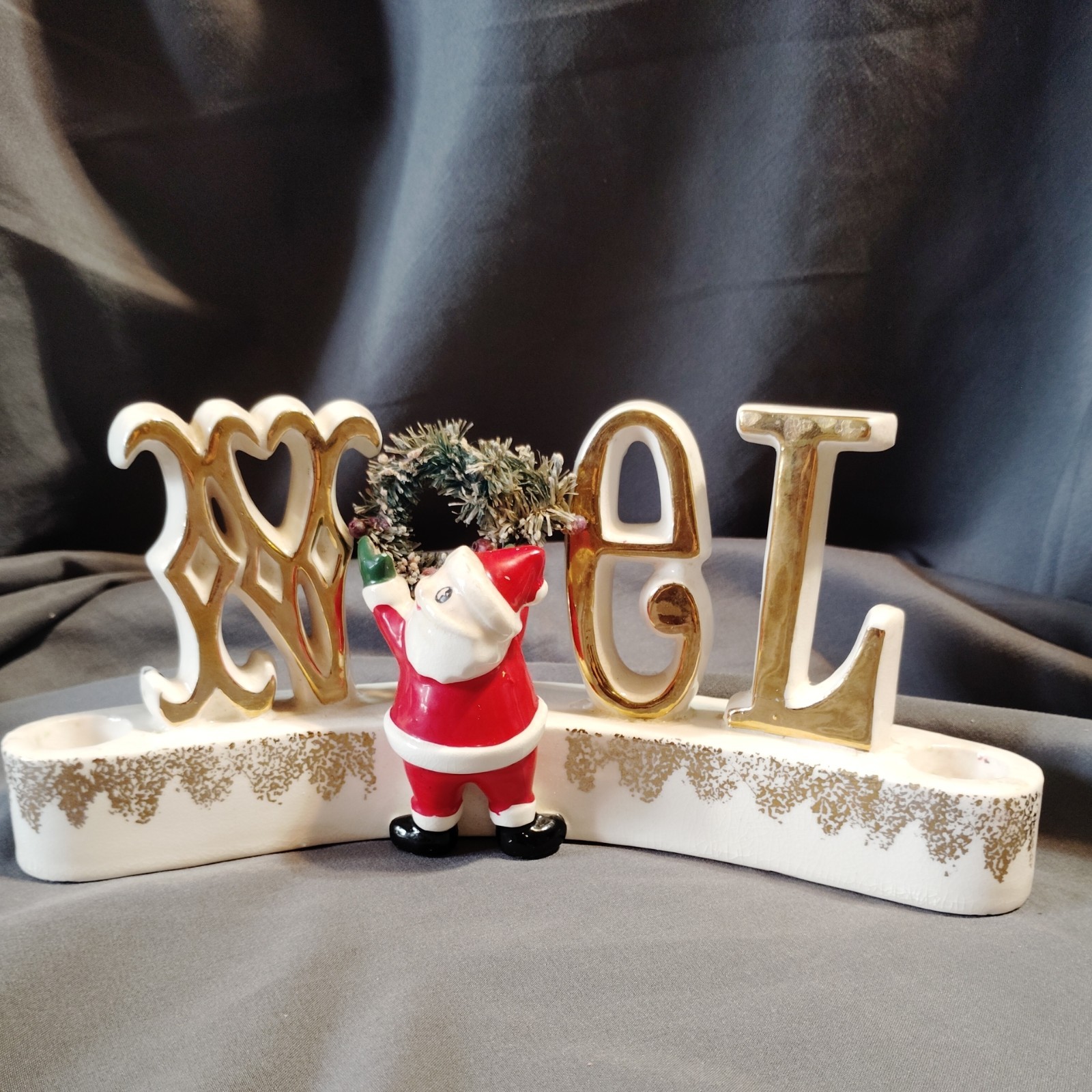 Vintage MCM Christmas 1959 Holt Howard NOEL Candleabra (repaired) Vintage MCM Christmas 1959 Holt Howard NOEL Candleabra (repaired)