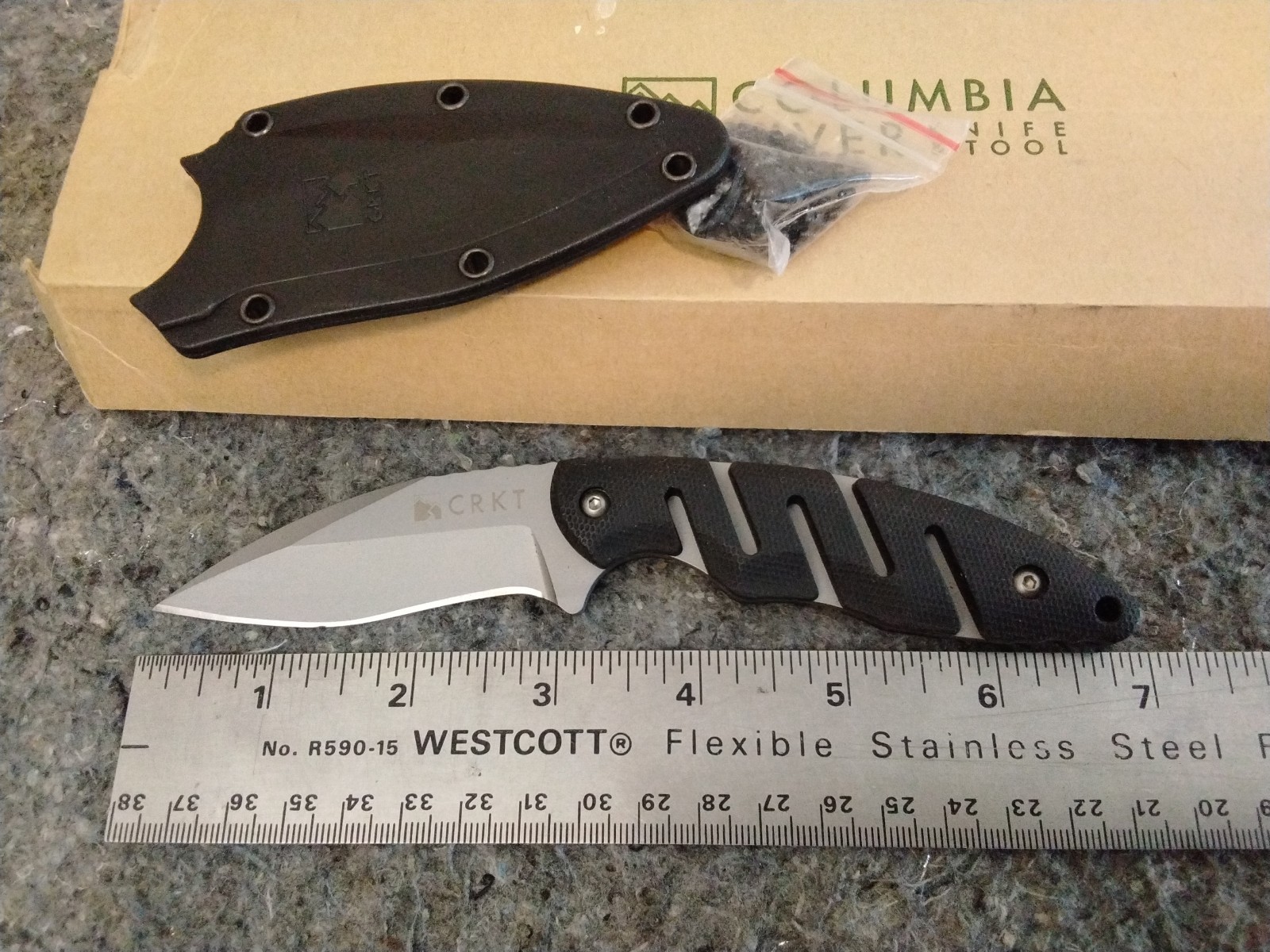 CRKT Ryan Plan B 2803 Fixed Blade Neck Knife Taiwan w/ Original Sheath & Box  