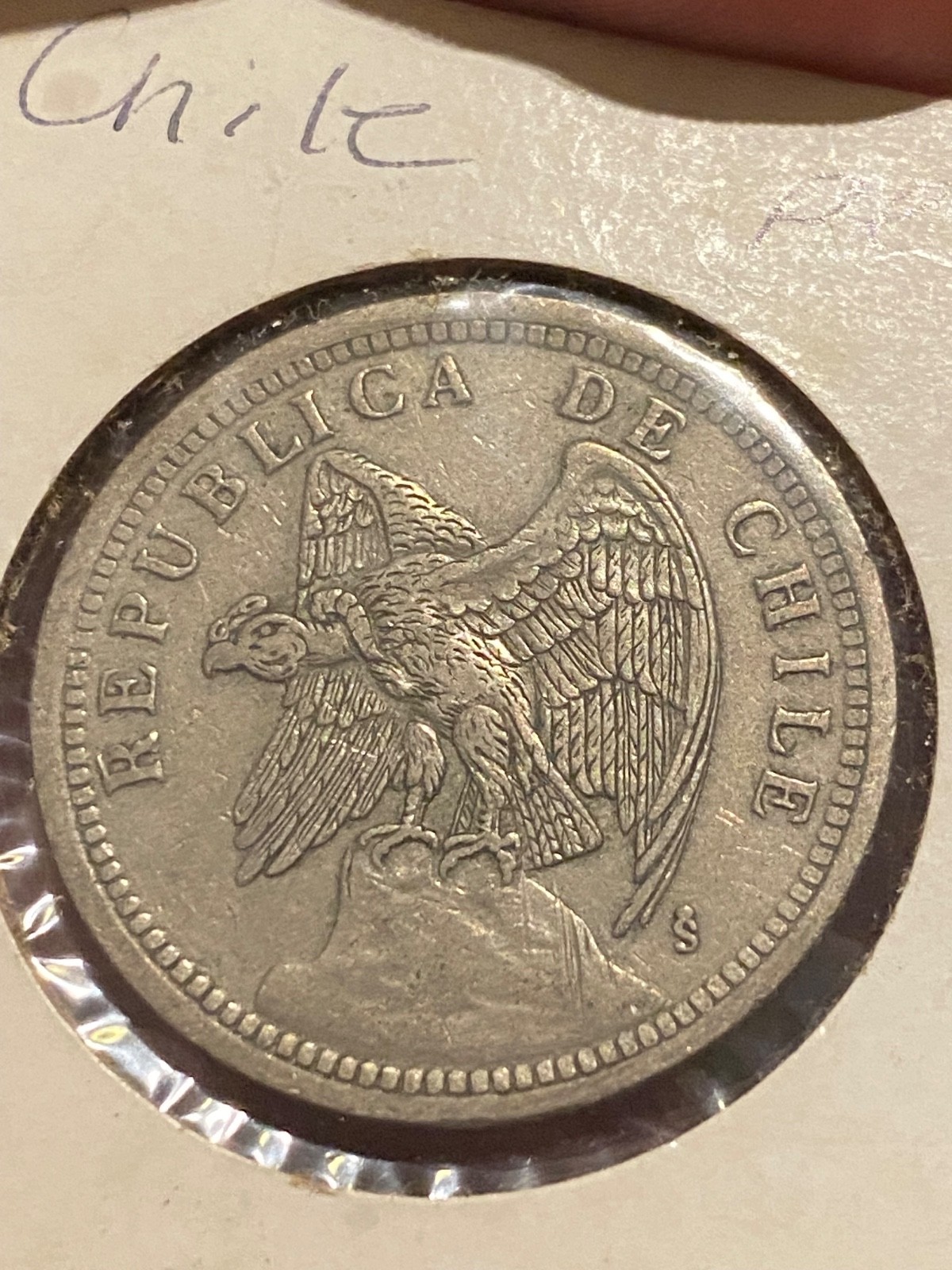 1933 Chile 1 Peso Andean Condor D