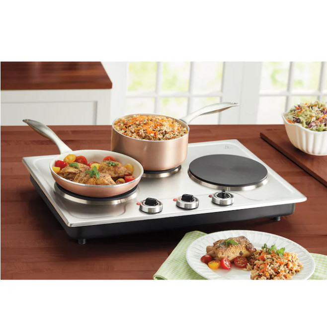 Tabletop Triple Burner Cusimax Hot Plate Electric,Countertop Infrared