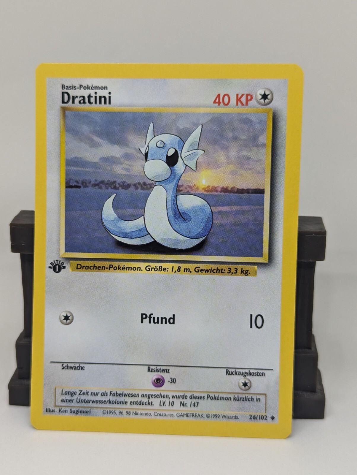 Dratini 26/102 1st Edition German Base Set Pokemon Card Rare WOTC German NM Dratini 26/102 1st Edition German Base Set Pokemon Card Rare WOTC German NM