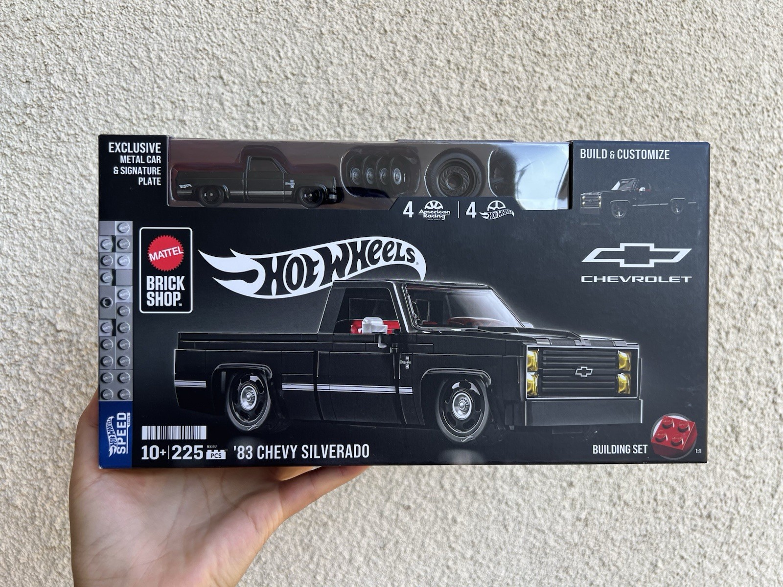 Mattel Brick Shop Hot Wheels Black ’83 Chevy Silverado Building Set Kit