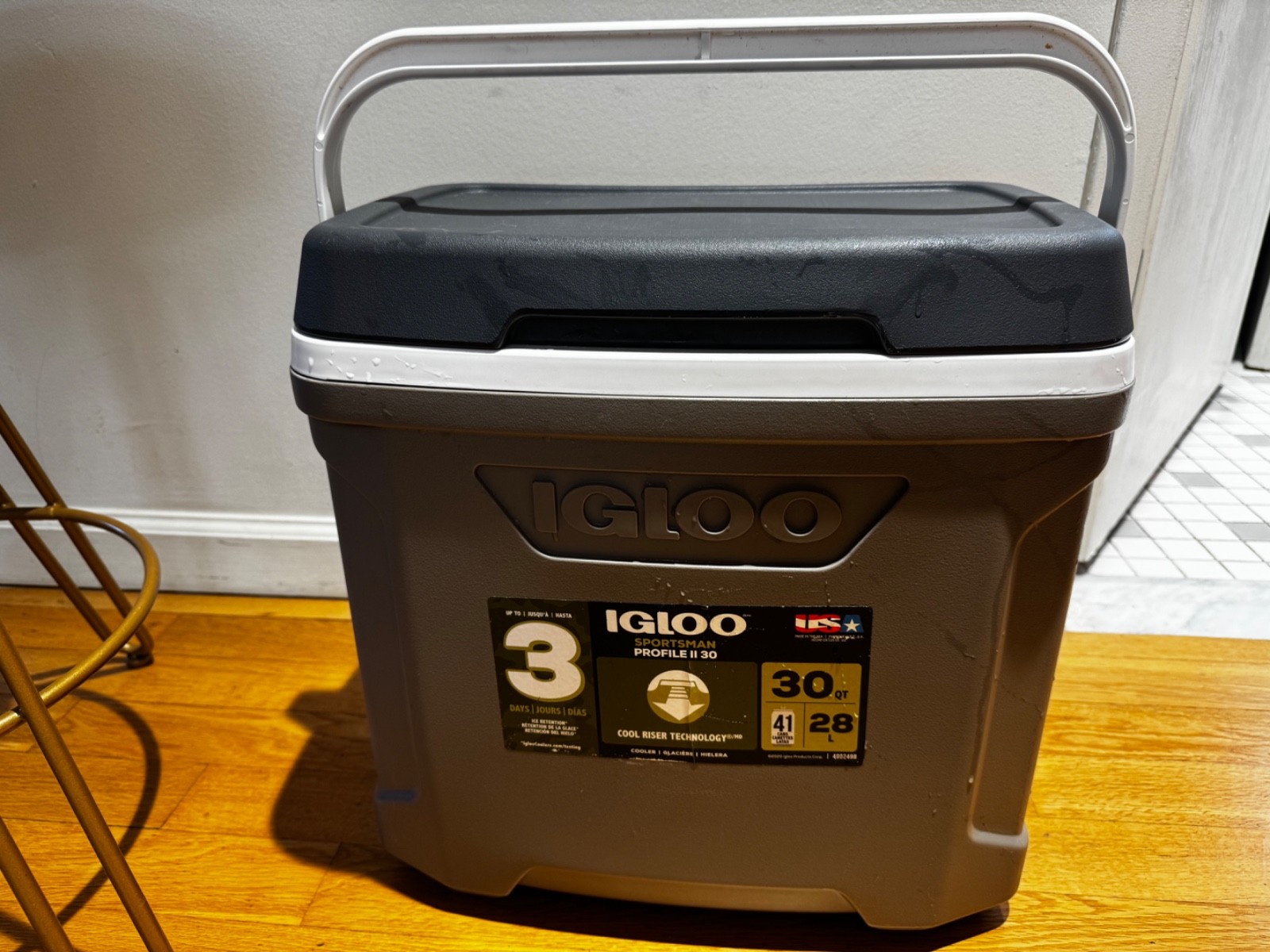 Igloo Sportsman Profile II Cooler - 30 Qt, Gray/Black, Swing Handle