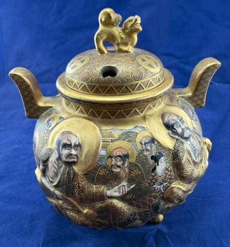 Exquisite Japanese Satsuma Koro Incense Burner Meiji Exquisite Japanese Satsuma Koro Incense Burner Meiji