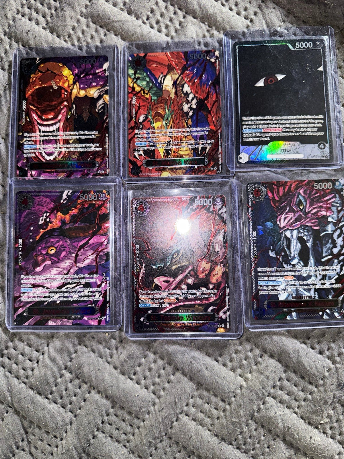 Bandai One Piece Card Game Holo 6-Card Lot Warcury & Gorosei English