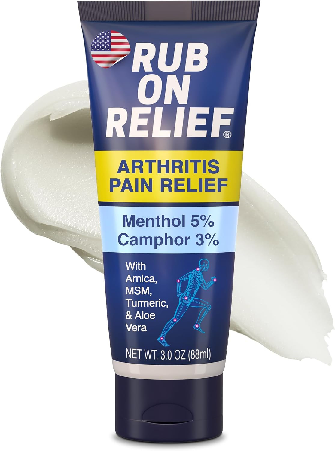 Arthritis Pain Relief Cream + Menthol, Camphor, Arnica, & MSM, 3Oz (1 Pack)