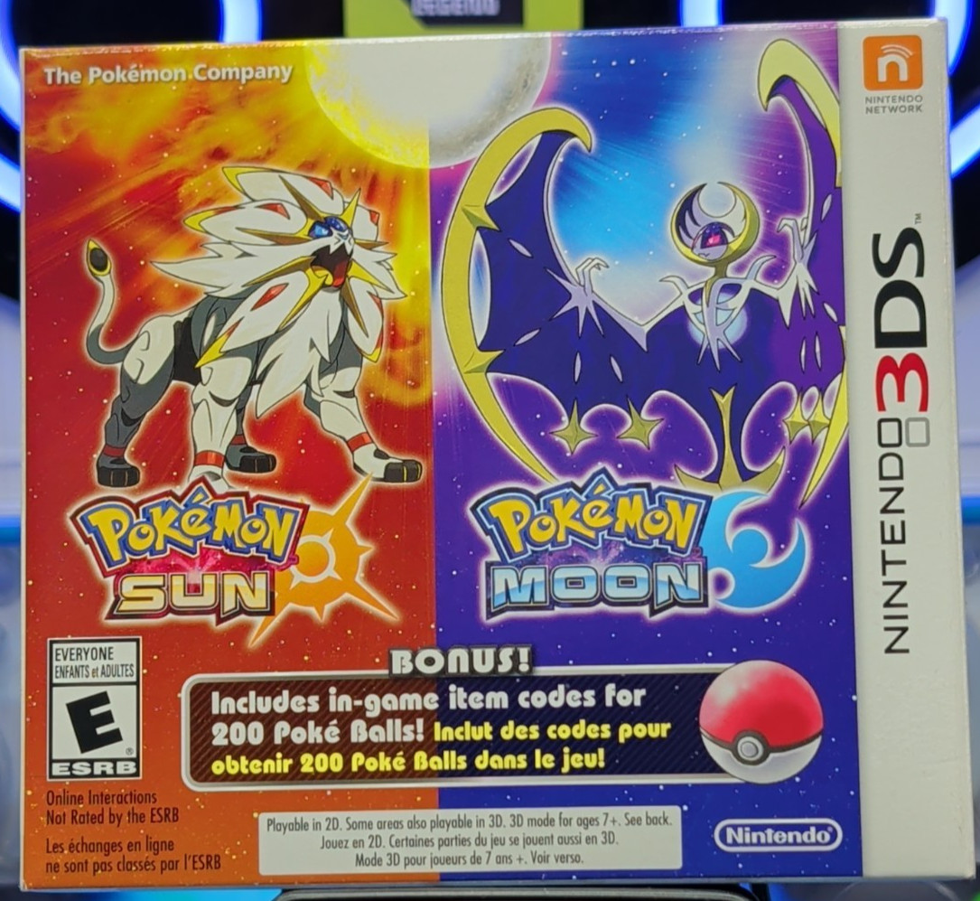Pokemon Sun & Moon Dual Pack (Nintendo 3DS 2DS, 2016) [SUN FACTORY SEALED] CIB