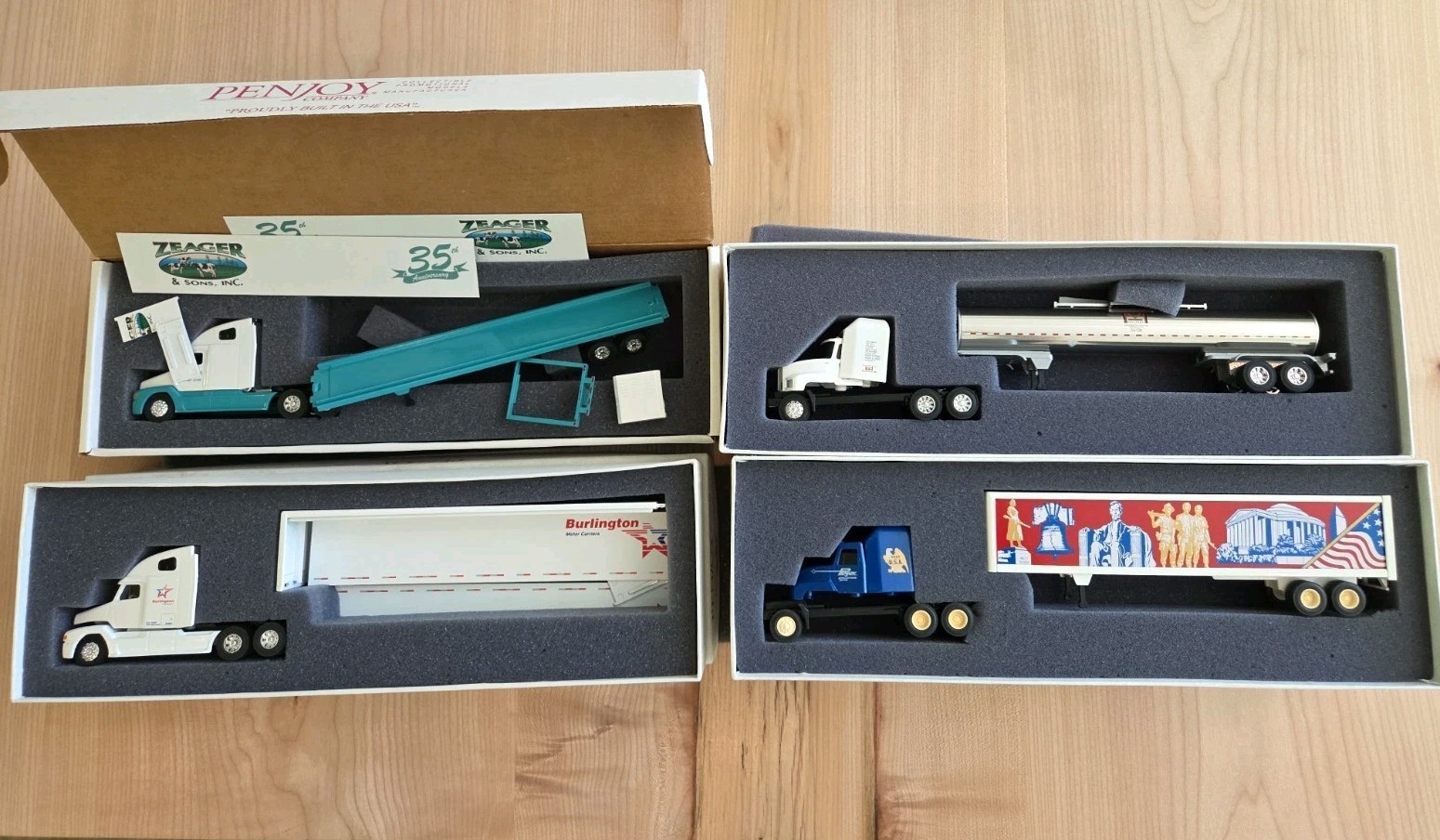4 Parts Lot Of 4 Penjoy Collectible Tractor Trailer Trucks Die Cast Vintage Lot 4 Parts Lot Of 4 Penjoy Collectible Tractor Trailer Trucks Die Cast Vintage Lot