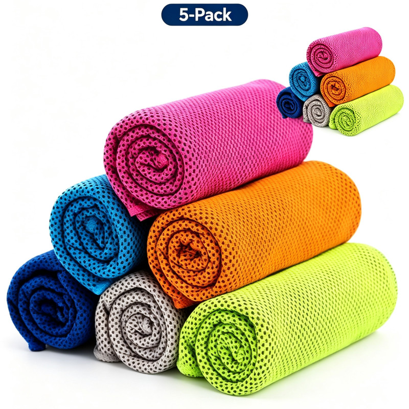 5Pcs Multicolor Fast Drying Cooling Sport Towel Gym Yoga Running Outdoor Workout