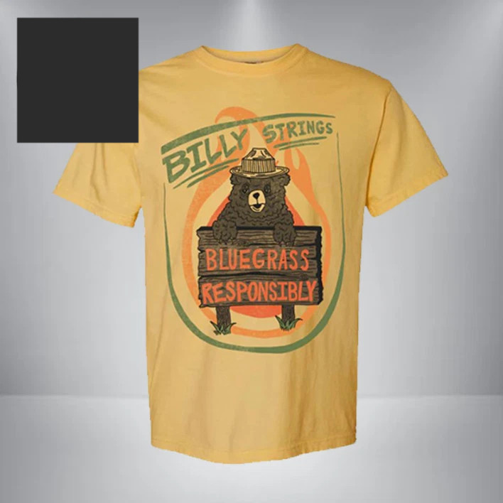 Billy Strings Spring Tour 2026 Responsibly Mustard Bluegrass Graphic Tee