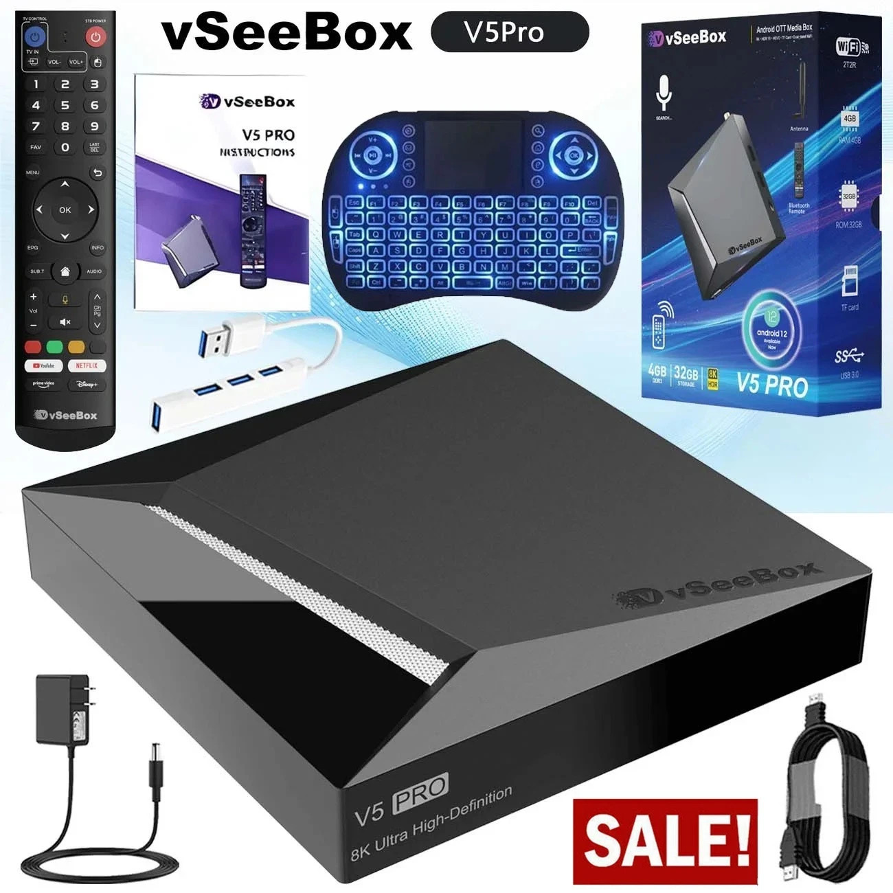 vSeeBox V5 Pro Authorized Distributor Backlit Keyboard Accept OFFER