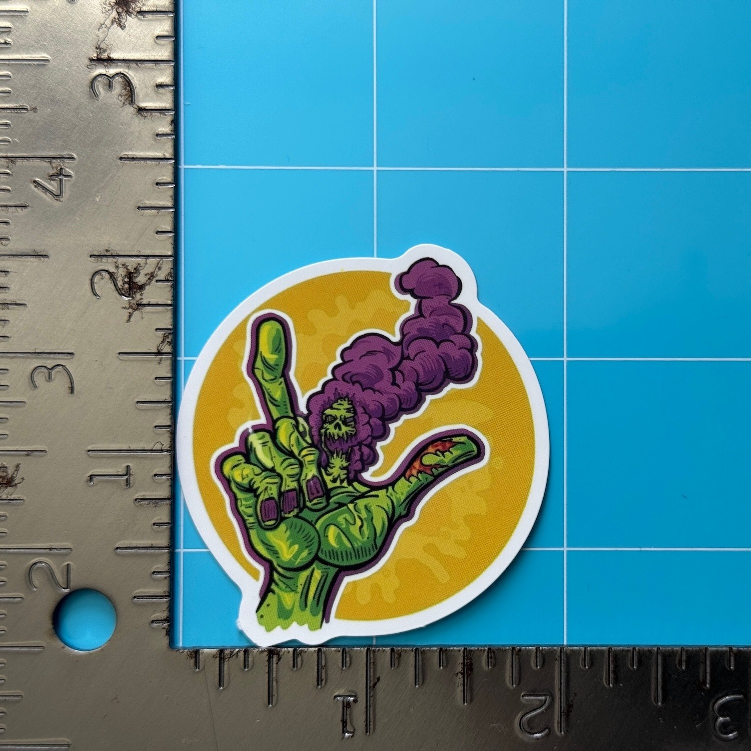 Psychedelic Monster Sticker (ZOMBIE SMOKE HAND) Halloween Horror, Matte Decal Psychedelic Monster Sticker (ZOMBIE SMOKE HAND) Halloween Horror, Matte Decal