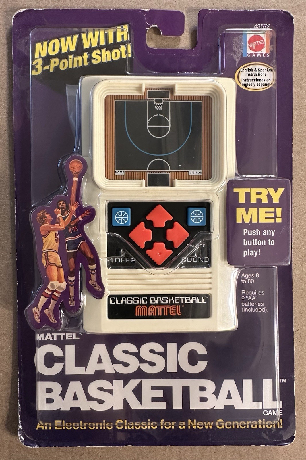 Vintage 2003 Mattel Classic Basketball Handheld Electronic Game 43572 - NIB