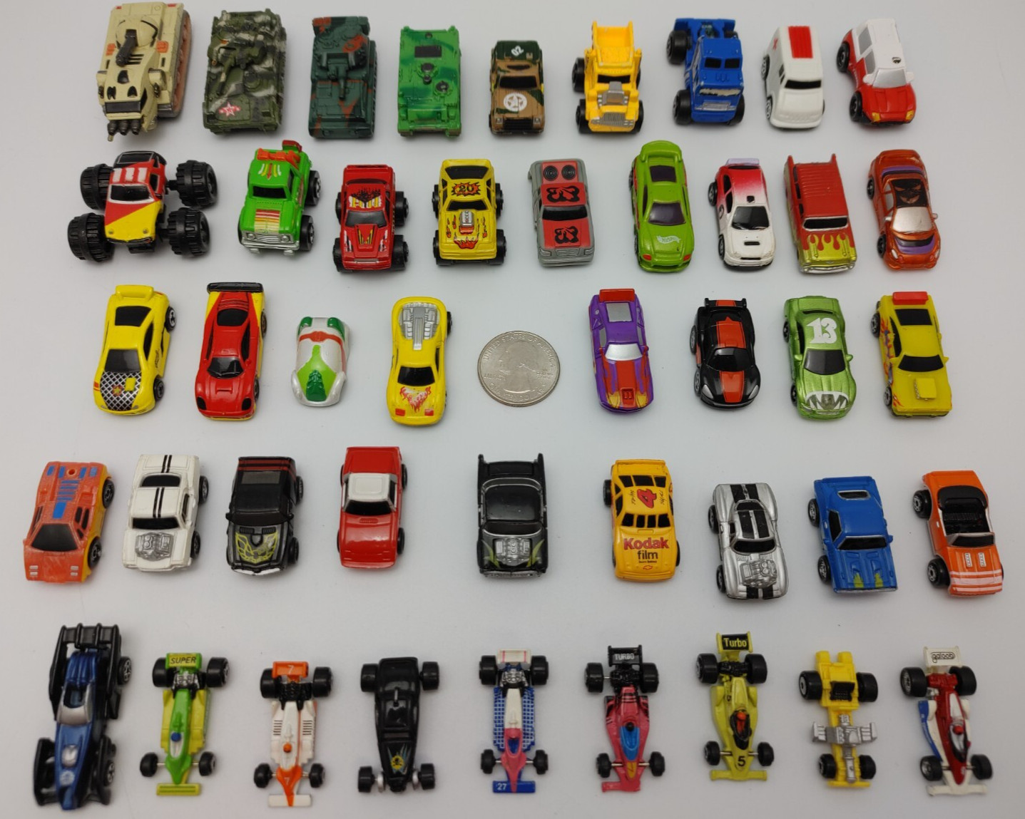 44 Micro Machines Road Champs & Other Mini Die Cast & Plastic Vehicles Lot