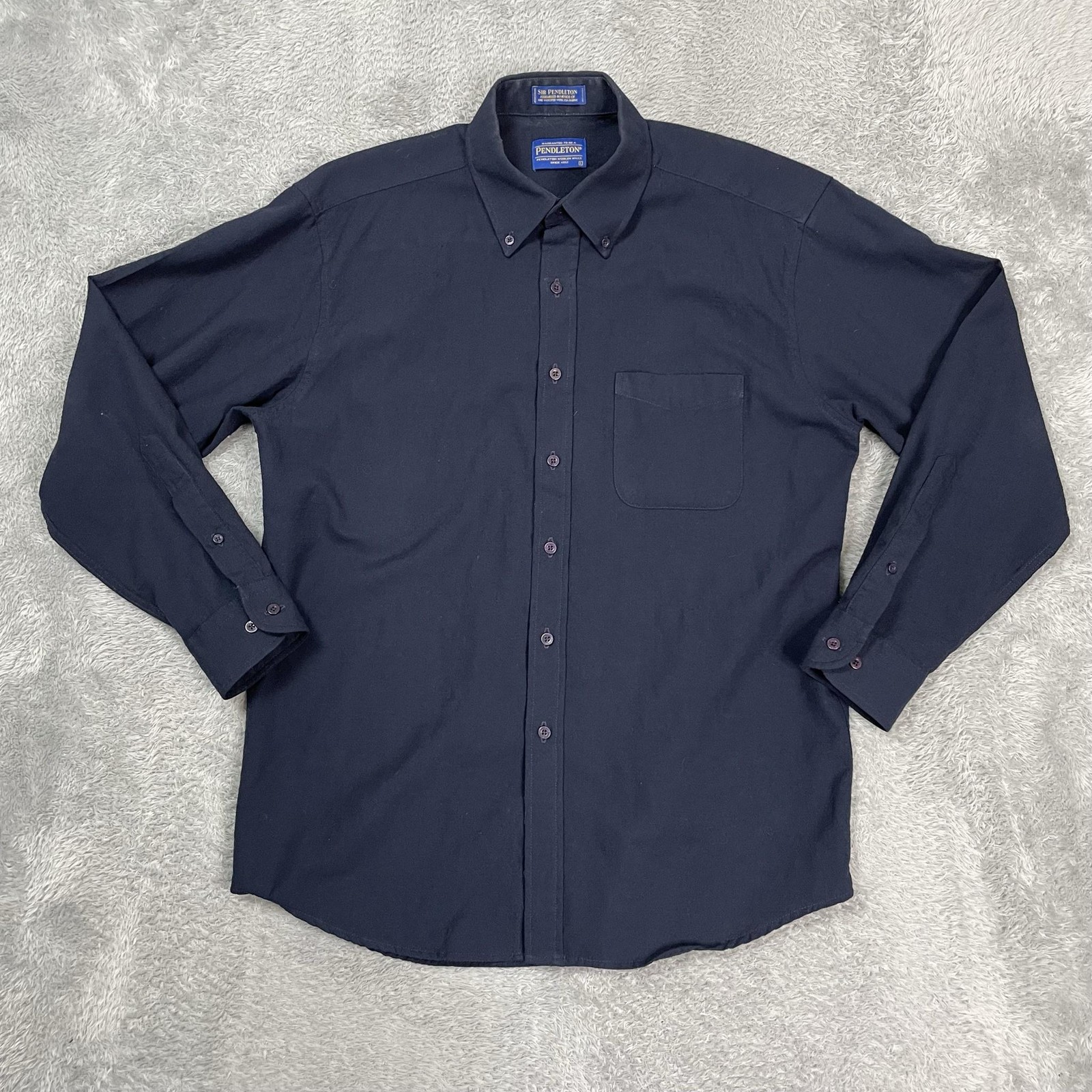 Pendleton Sir Pendleton Shirt Mens Large Blue Wool Long Sleeve Button Down