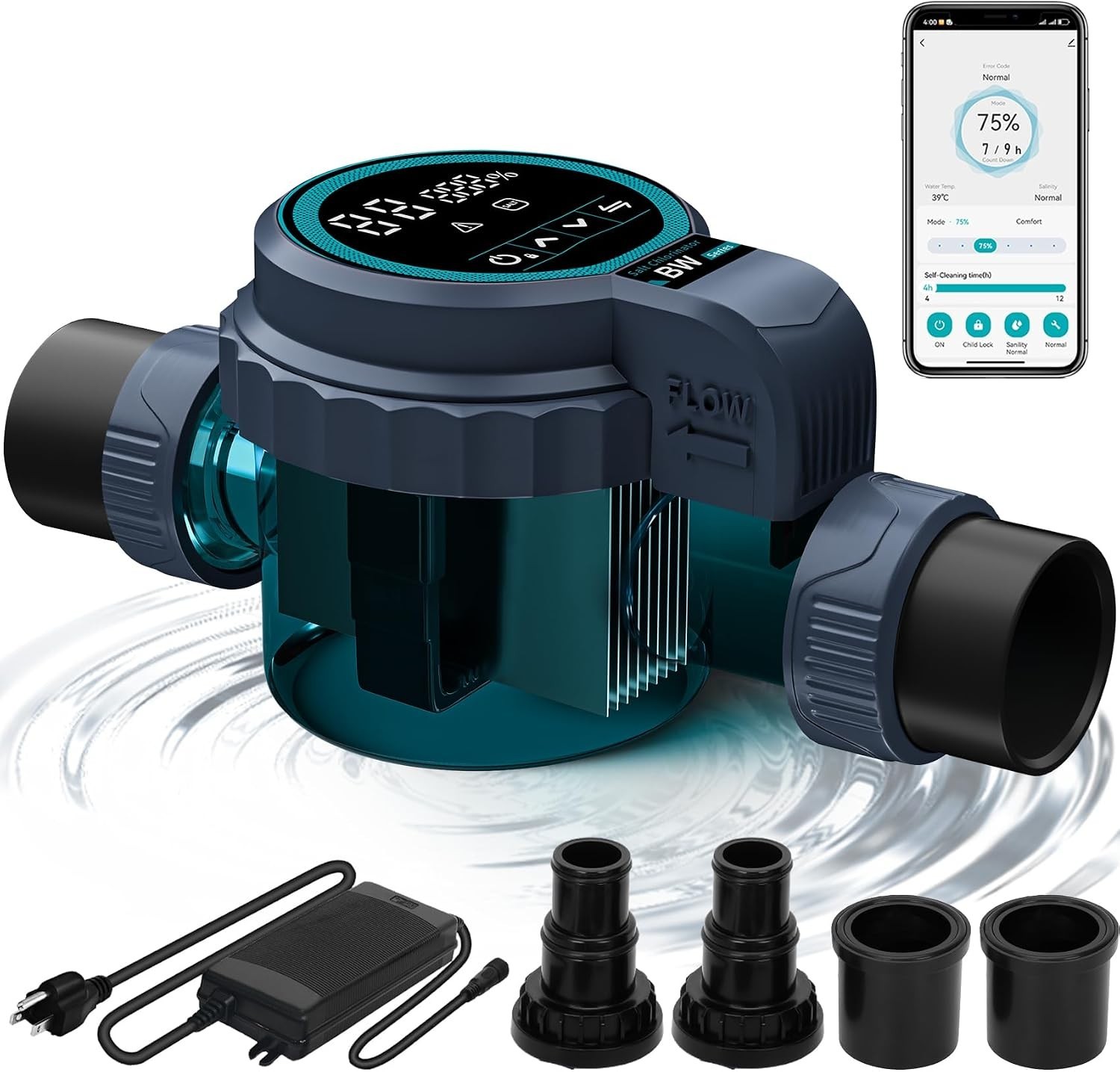 Smart Saltwater Chlorinator System for Above Ground Pool, Up to 10,500 Gallons