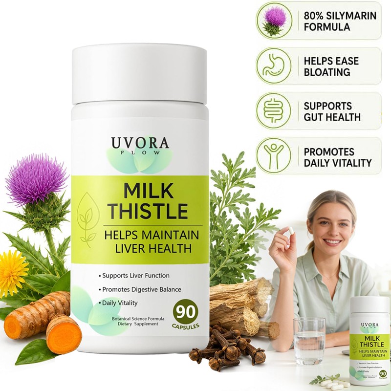 Uvora Milk Thistle Detox, Premium Herbal Supplement With Milk Thistle Extrac...