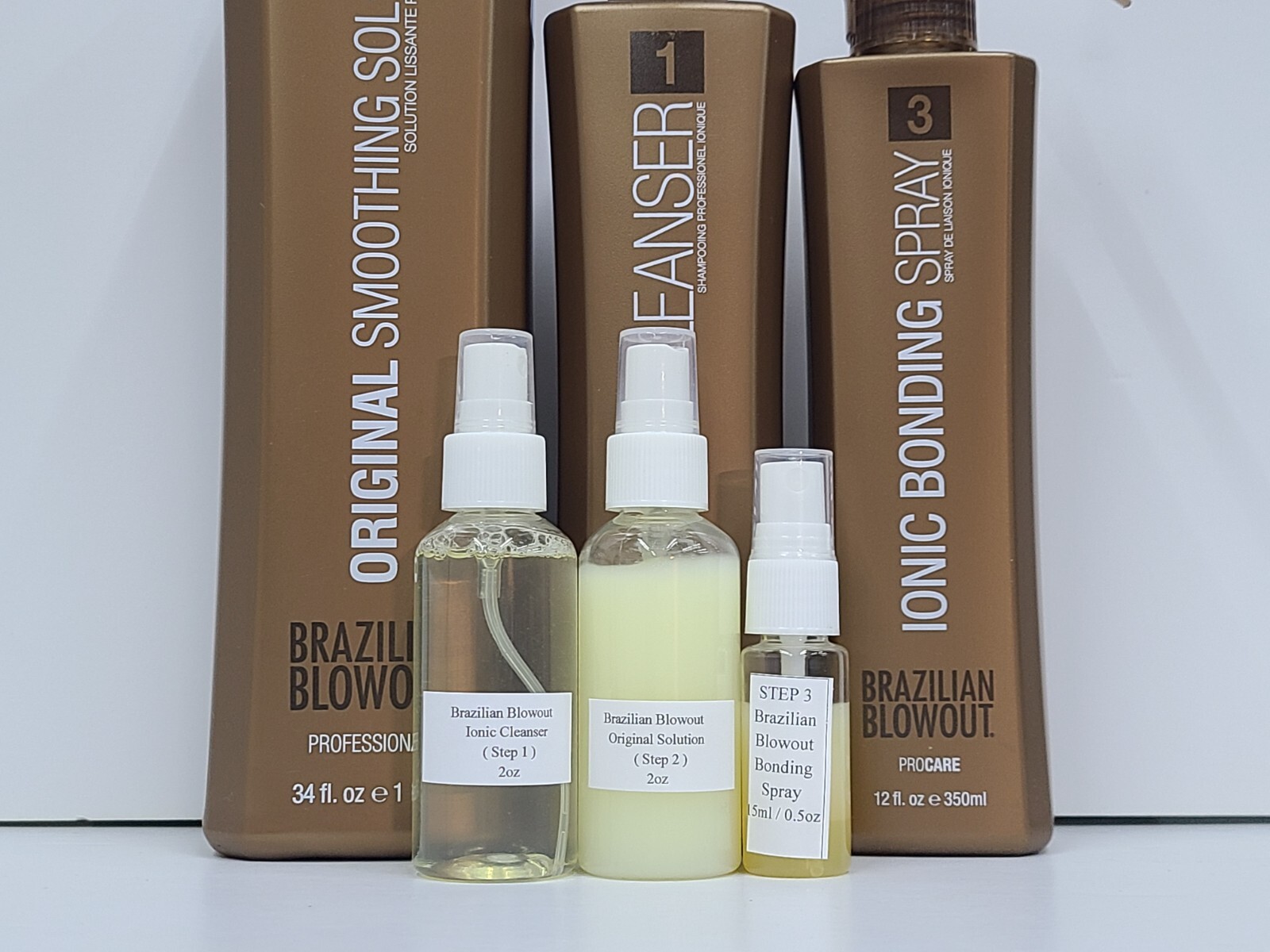 Brazilian Blowout Ionic Cleanser(2oz)/Solution(2oz)/Spray(0.5) FULL SET