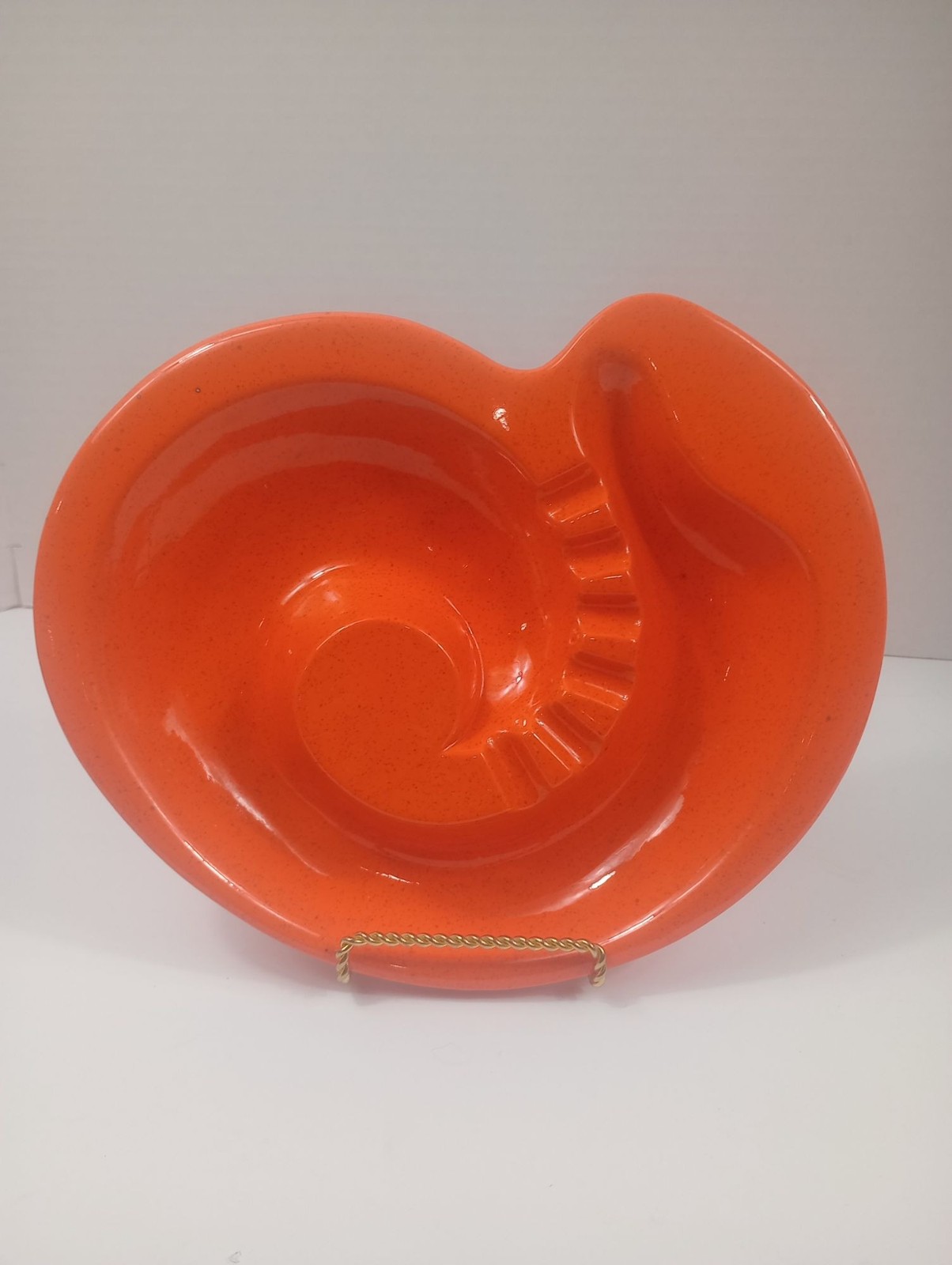 Vintage Retro Atomic Mid Century Orange Ceramic Ashtray