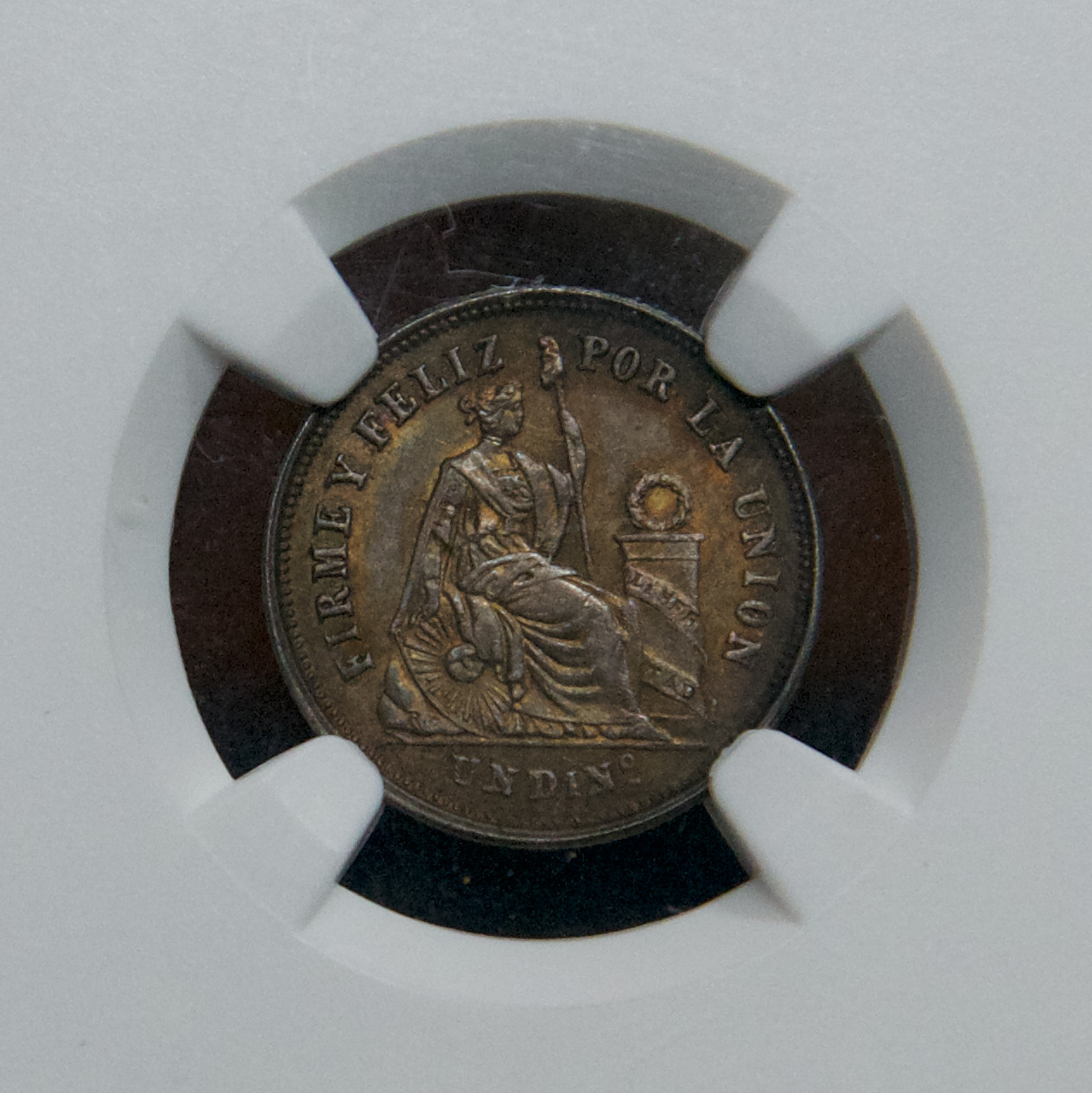 1866 YB Peru silver Dinero MS 63 1866 YB Peru silver Dinero MS 63