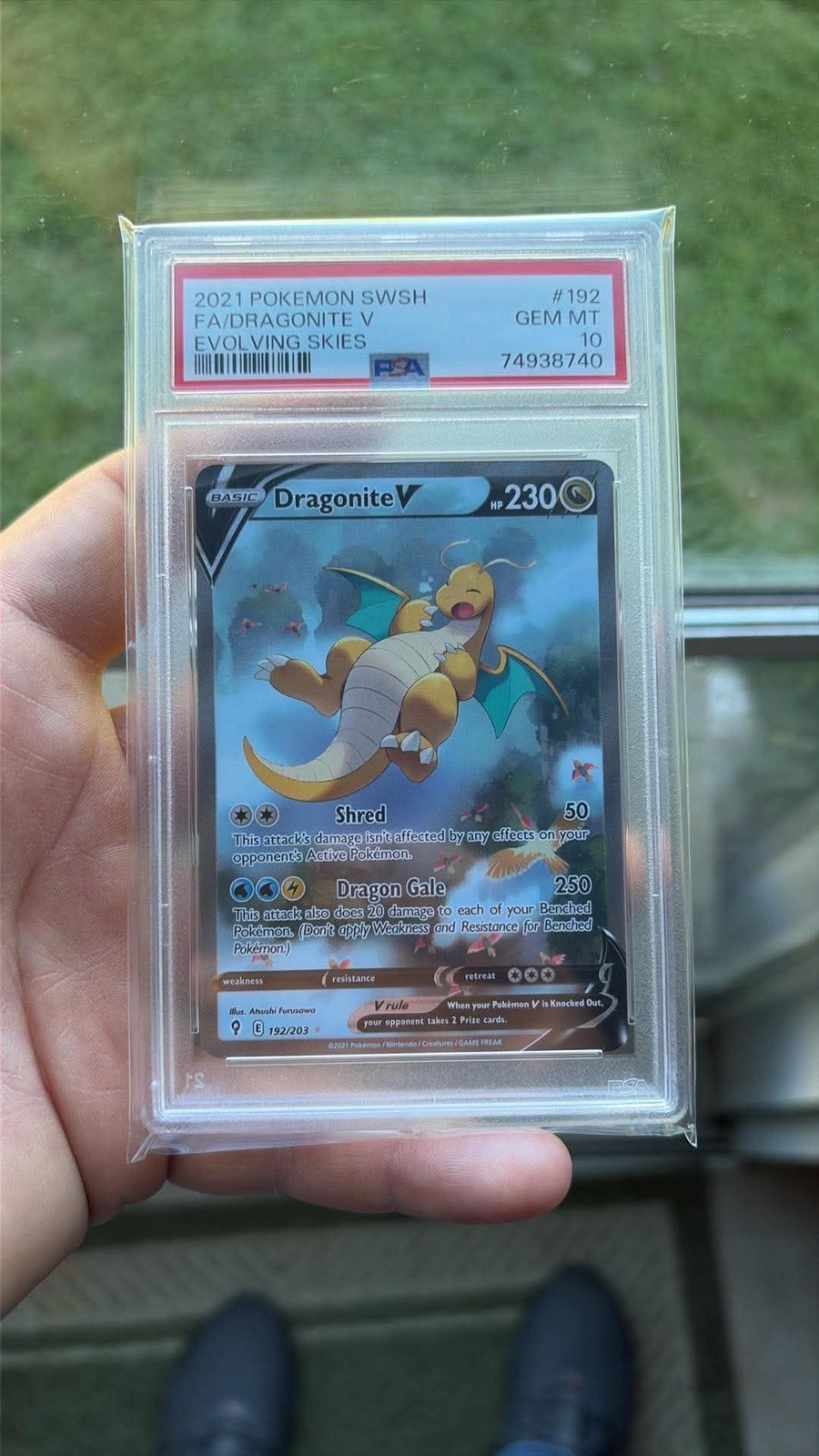 2021 POKEMON SWORD & SHIELD EVOLVING SKIES #192 FULL ART/DRAGONITE V PSA 10