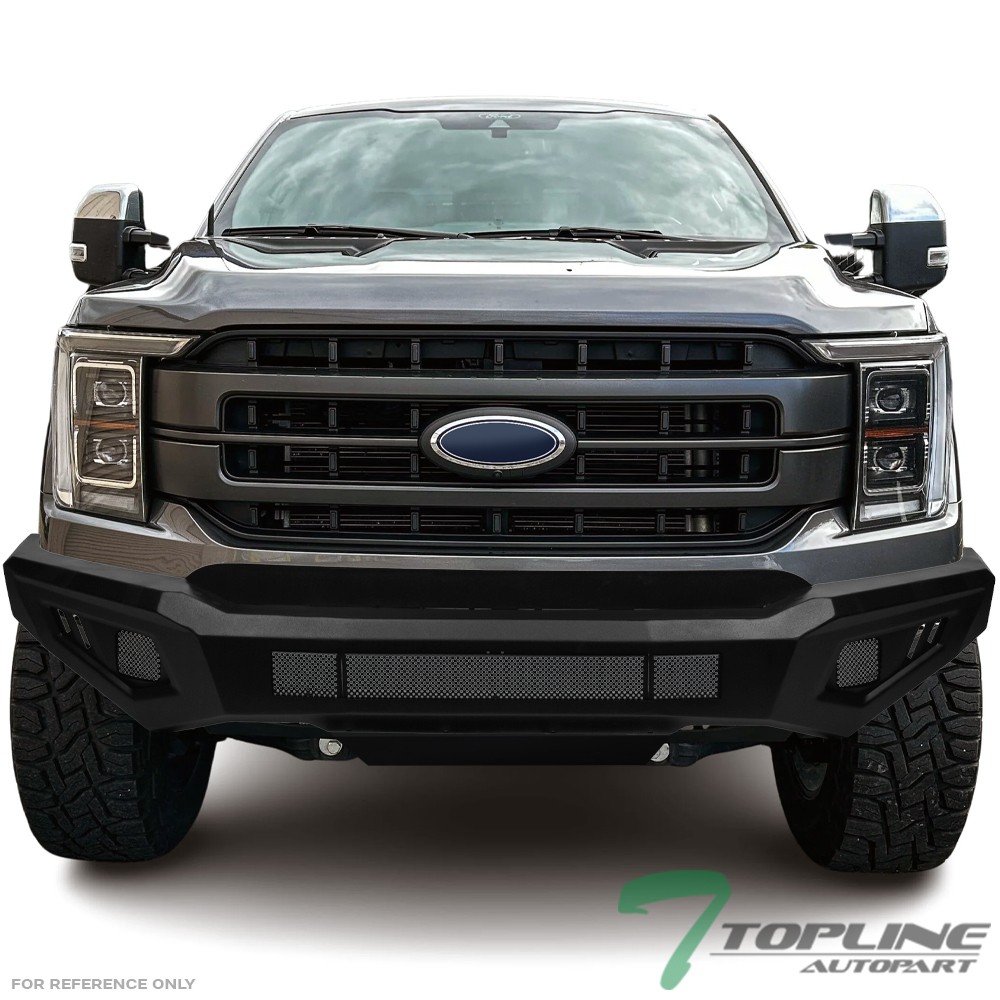 TLAPS For 2021-2023 Ford F150 Full Width Steel Front Bumper+Skid Plate Matte Blk