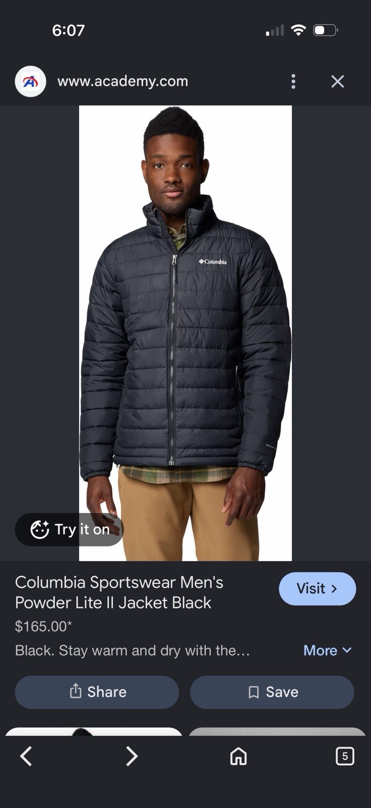 Mens Columbia Powder lite jacket With Omni-heat Technology Mens Columbia Powder lite jacket With Omni-heat Technology