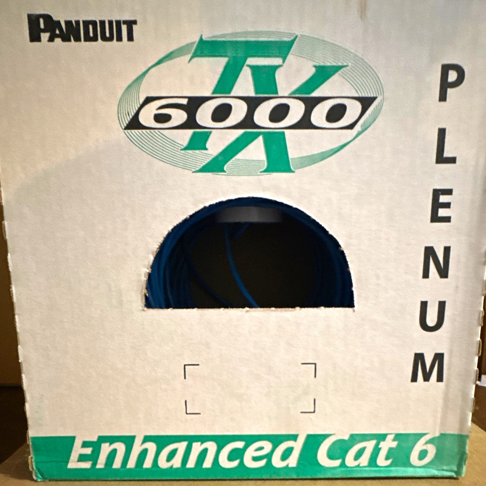Panduit TX6000 Cat6 U/UTP Copper Cable 1000 ft Blue 21-25 AWG PUP6004BU-W