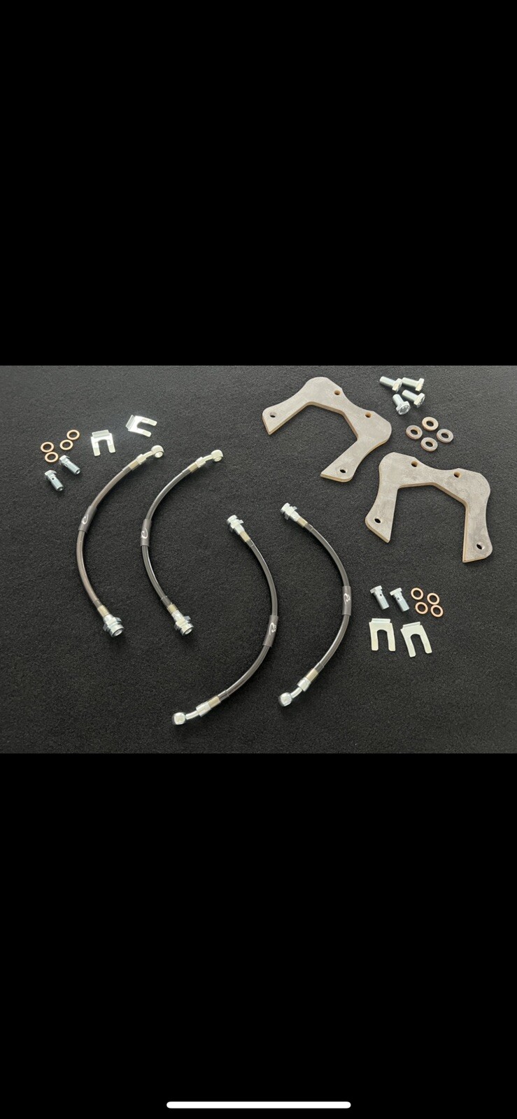 1977-90 Chevy Caprice Impala 4pc Brake Lines & Rear Bracket For Wilwood 2 Piston