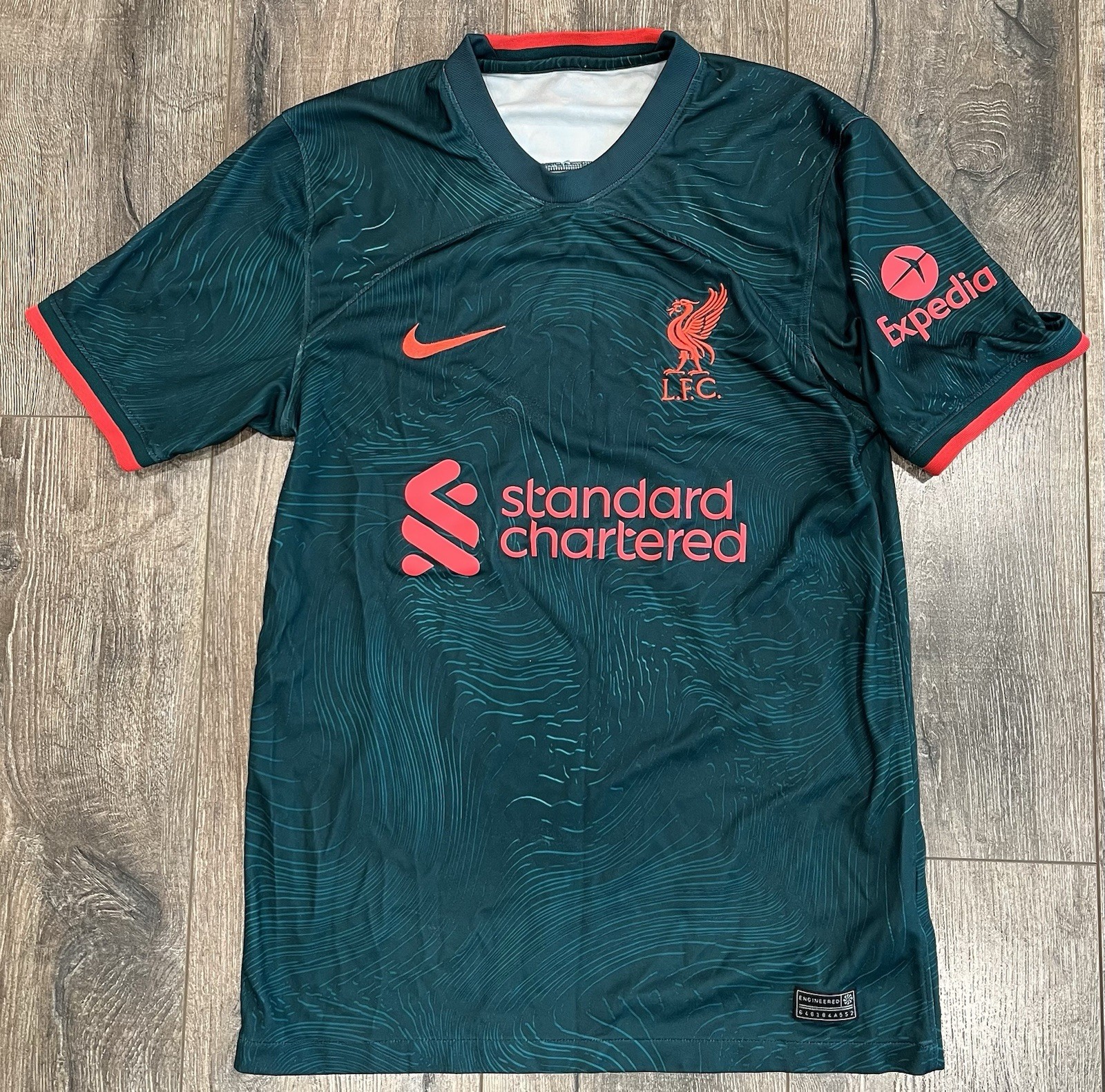 2022-23 Nike Liverpool Third Kit Green Adult Small EPL Soccer Jersey 2022-23 Nike Liverpool Third Kit Green Adult Small EPL Soccer Jersey