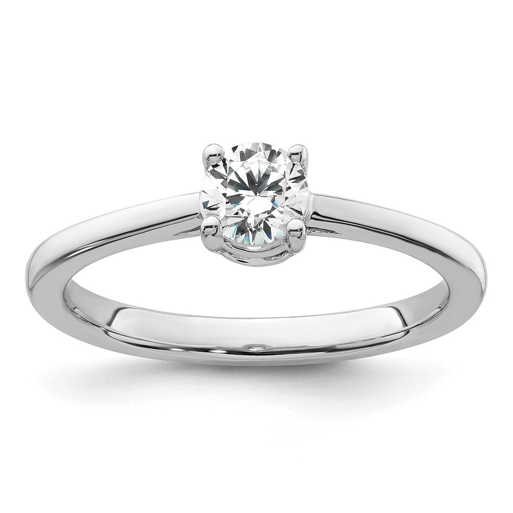 14k White Gold 1/2 carat Lab Grown Diamond Complete Engagement Ring Size 7
