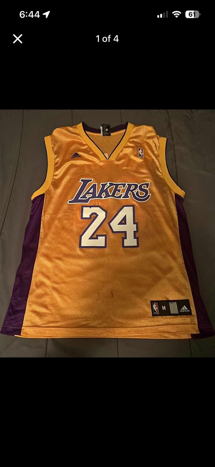 Adidas Kobe Bryant Los Angeles Lakers #24 Jersey Size M