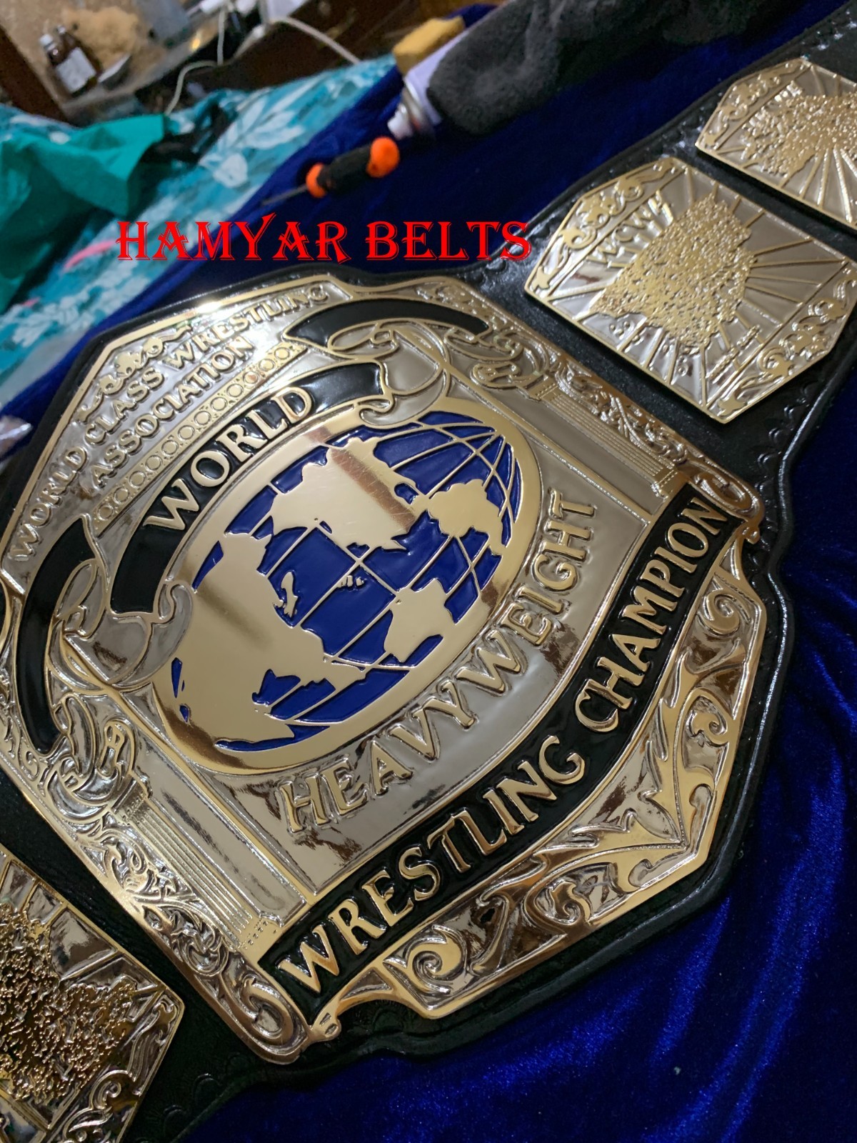 World Class Heavyweight Championship Belt–WCCW / WCWA Wrestling Belt–Gold Plated