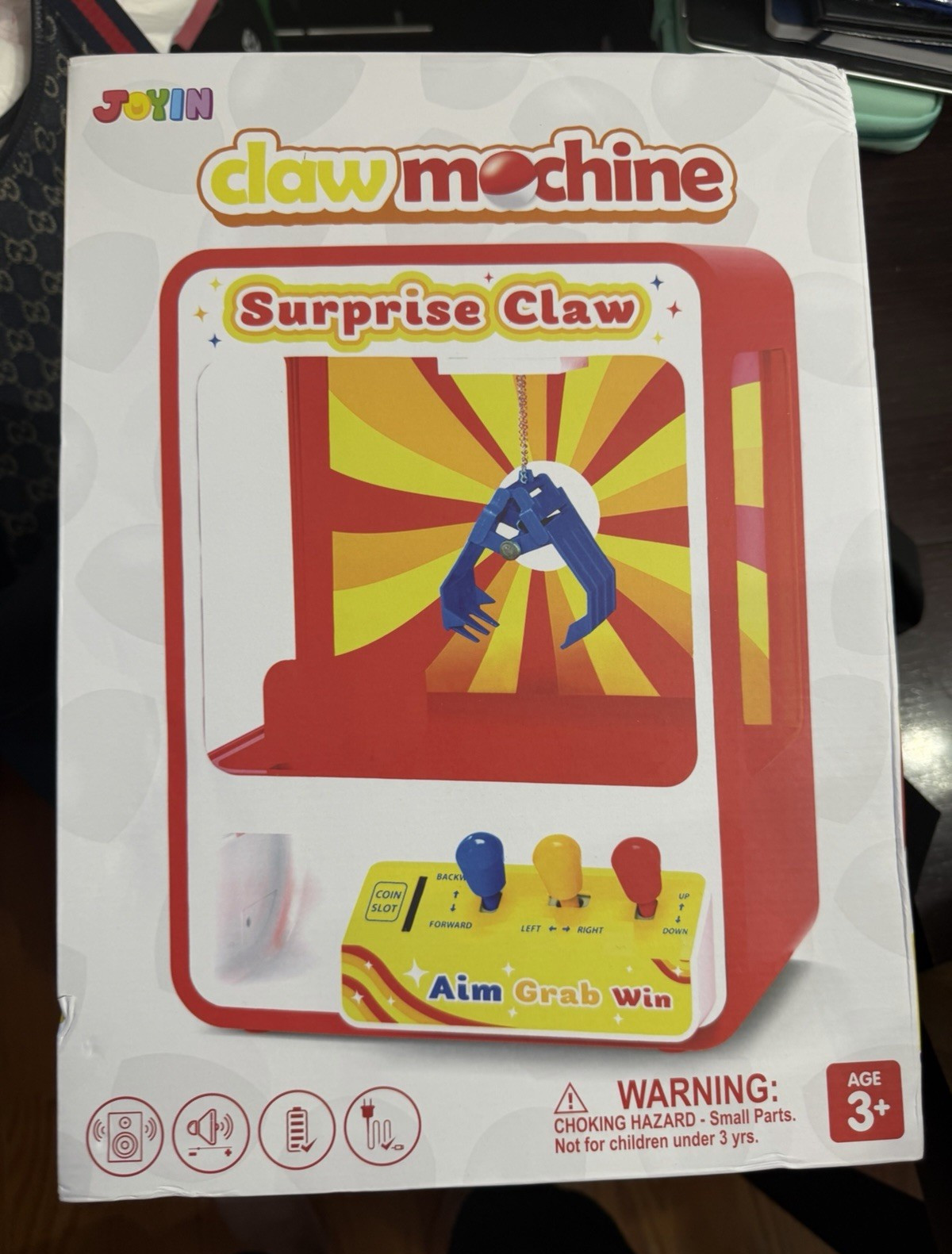 JOYIN Surprise Claw Claw Machine Game Toy Volume Control USB/Battery 3+