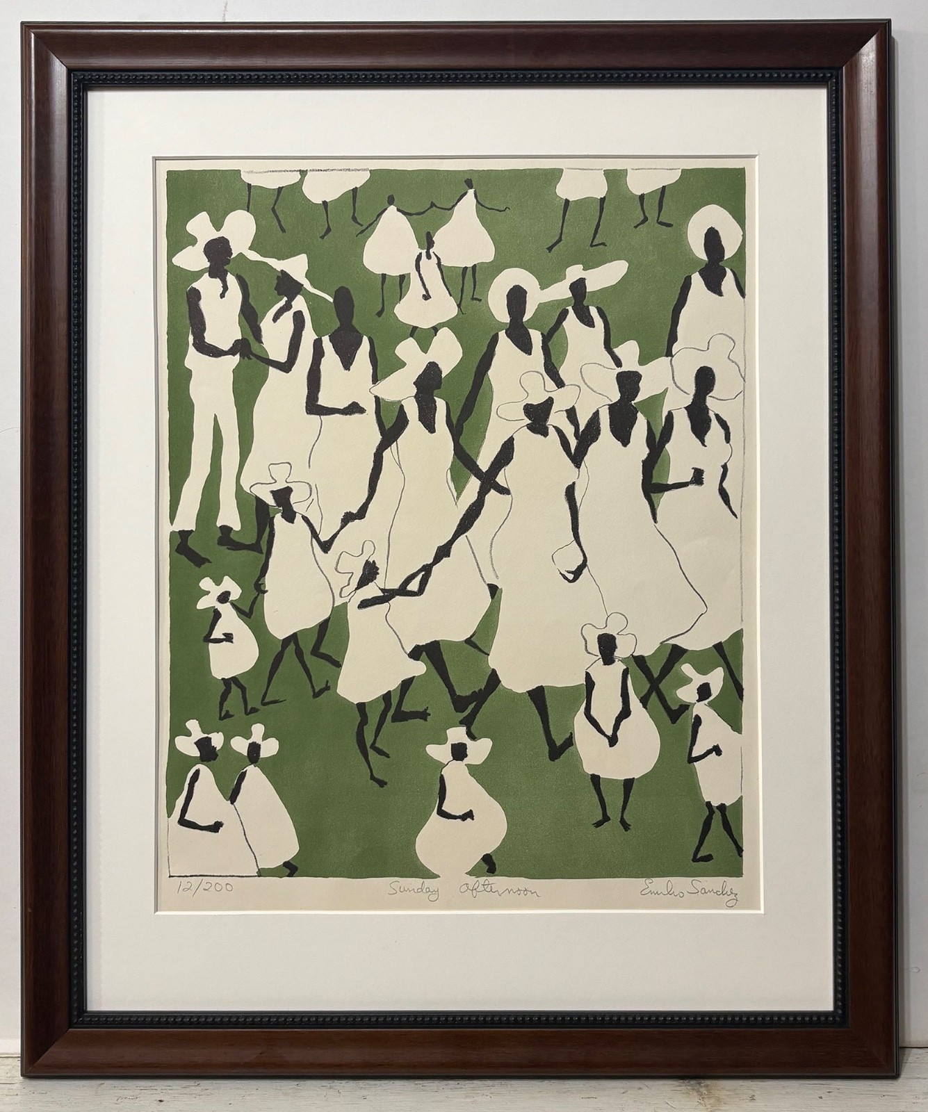 Listed Cuban Artist EMILIO SANCHEZ Original Lithograph Signed Numbered