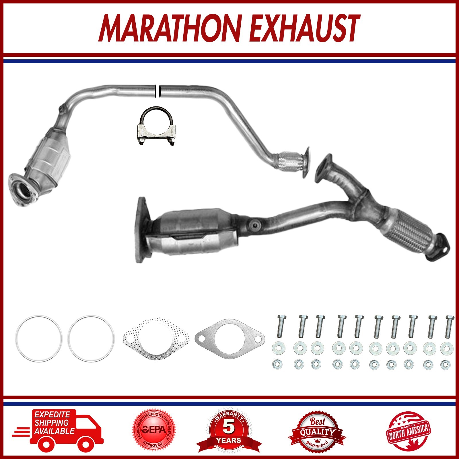 Front + Rear Catalytic Converter Set Fits : 2004-2007 Chevrolet Malibu 3.5L V6