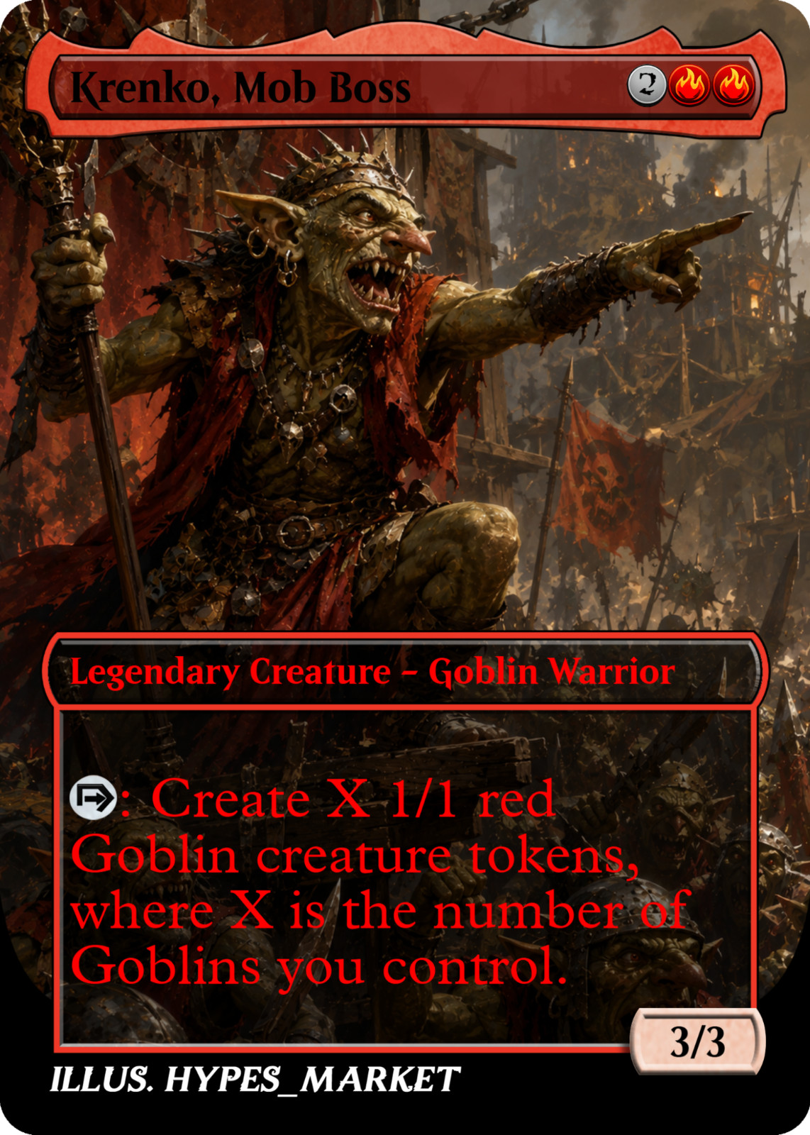 Krenko, Mob Boss Proxy Card with Custom Fantasy Art