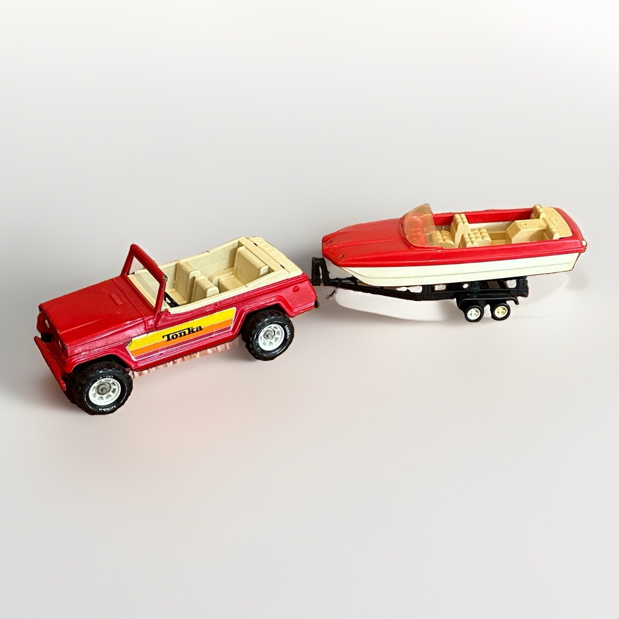 Vintage 70s Tonka Truck With Boat And Trailer Vintage 70s Tonka Truck With Boat And Trailer