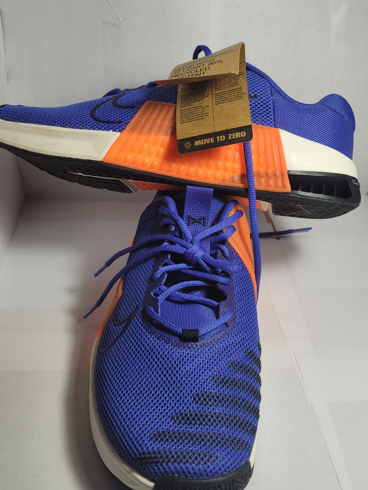 Nike Metcon 9 Men\'s Training Low Top Mesh Lace-Up DZ2617-401 Blue/Orange 11.5