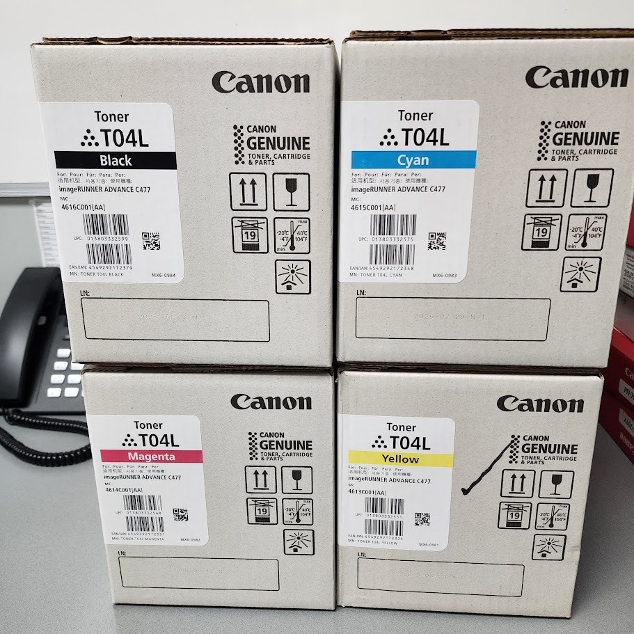 Canon T04L Toner Cartridge Set – Black, Cyan, Magenta, Yellow (4-Pack) –New