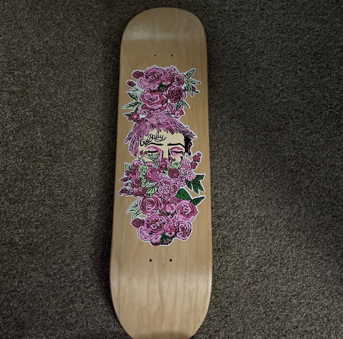 lil peep roses skateboard limited edition