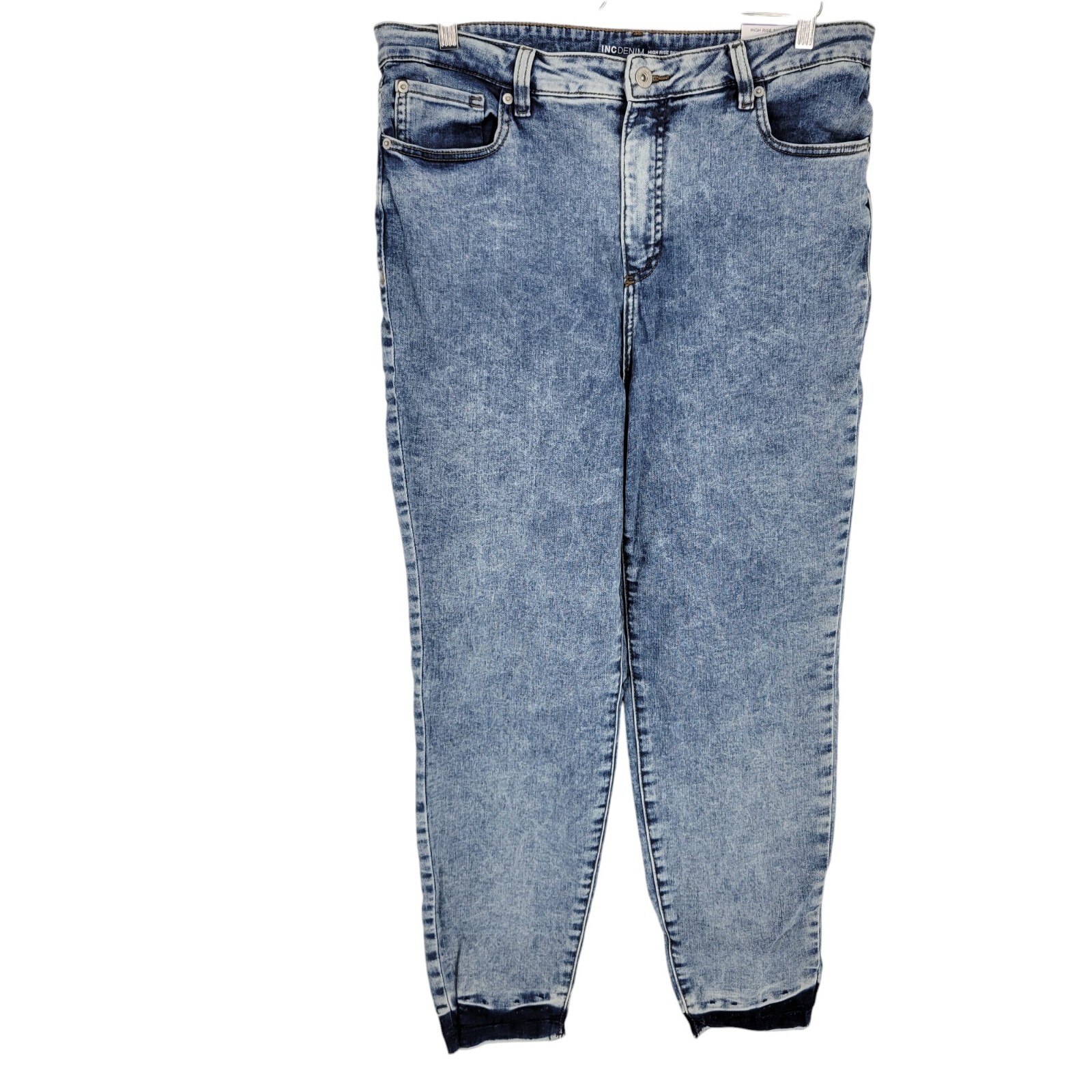 INC International Concepts High Rise Skinny Jeans 18 Core Denim Acid Wash